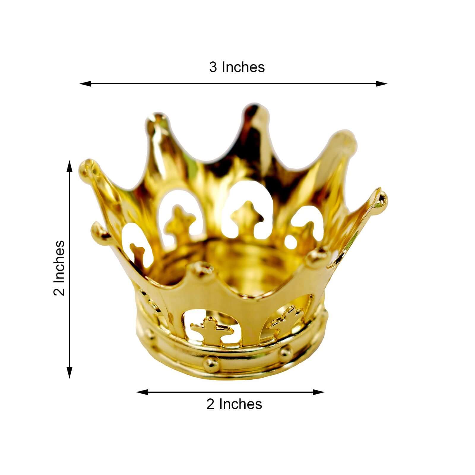 12-Pack Fillable Mini Crown Candy Container Gold - Regal Baby Shower Candy Treat Favor Containers 3