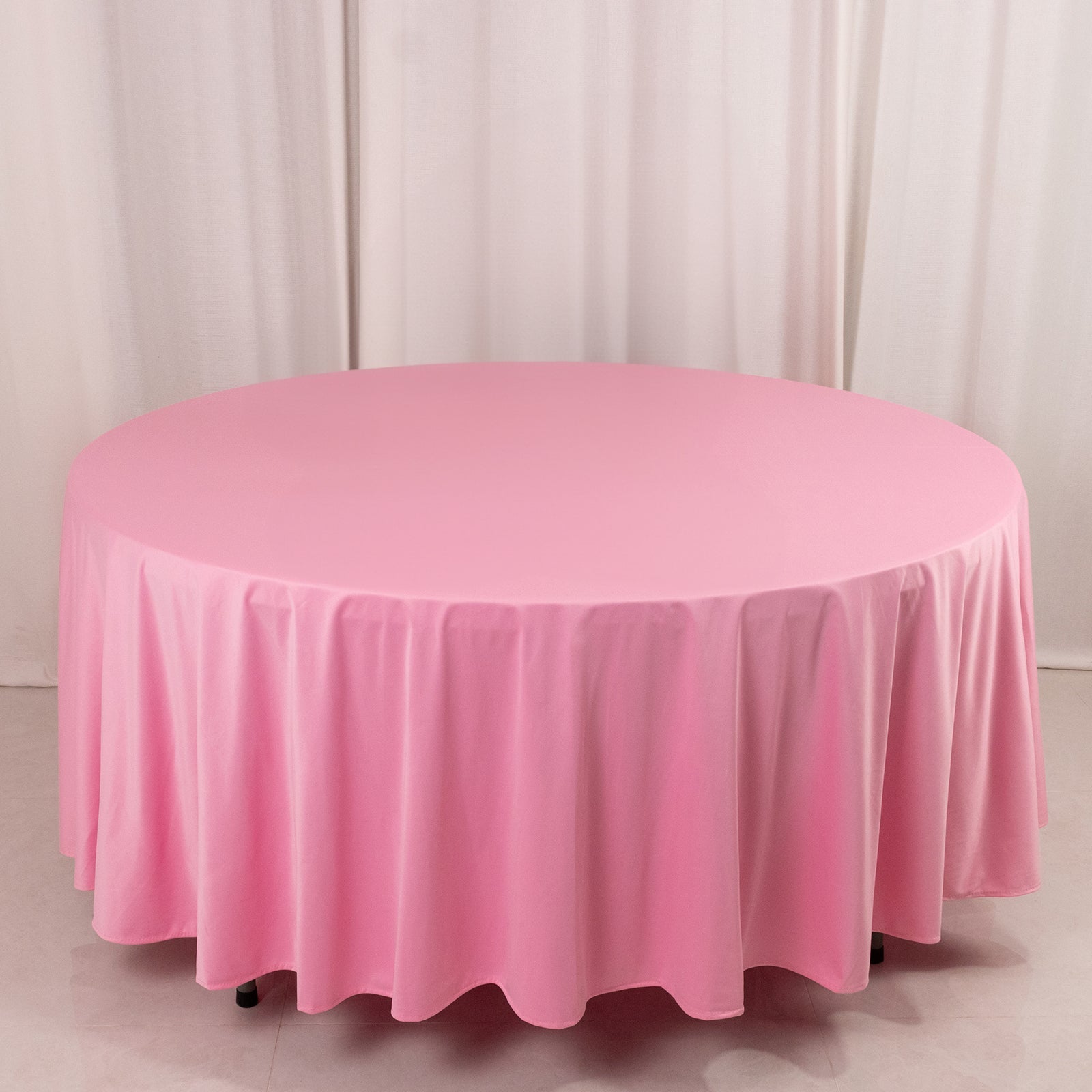 Premium Scuba Round 108 Tablecloth Pink - Wrinkle Free & Stain Resistant Table Cover