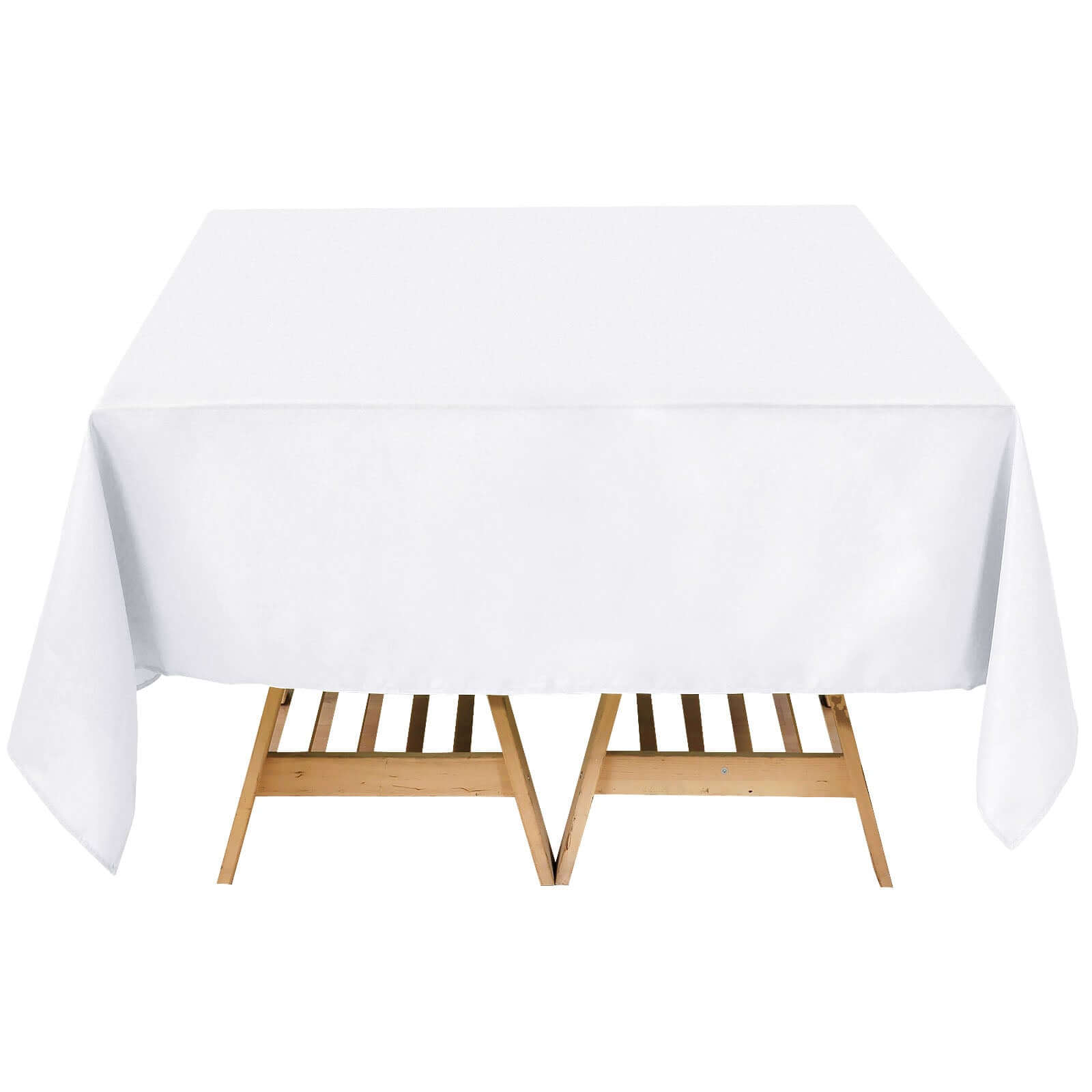 Premium Polyester Square Tablecloth 70x70 White 220GSM Wrinkle-Resistant Table Cover for Stylish Gatherings