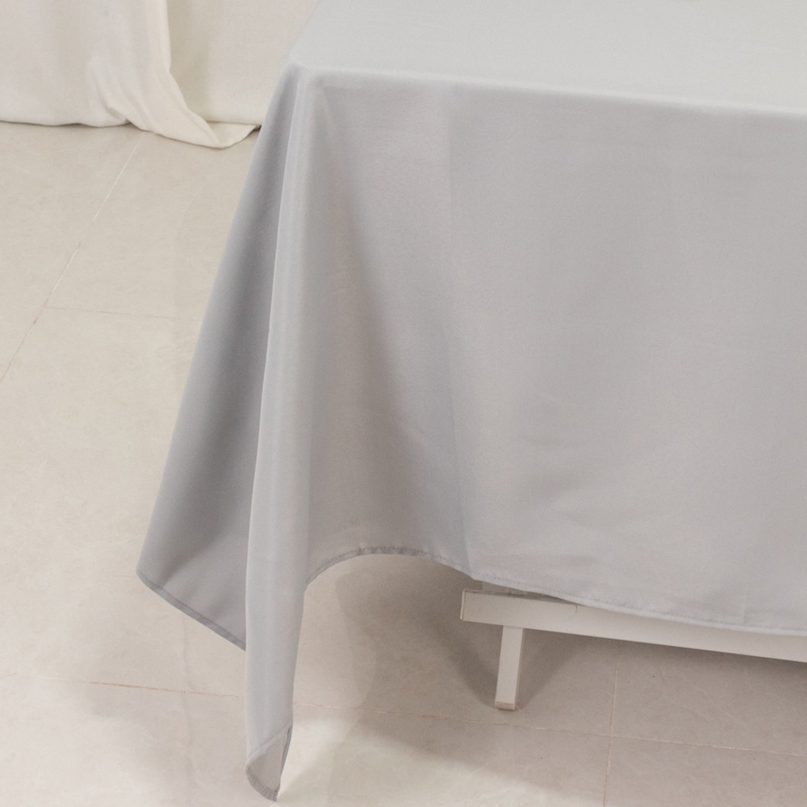 Premium Polyester Square Tablecloth 70x70 Silver 220GSM Wrinkle-Resistant Table Cover