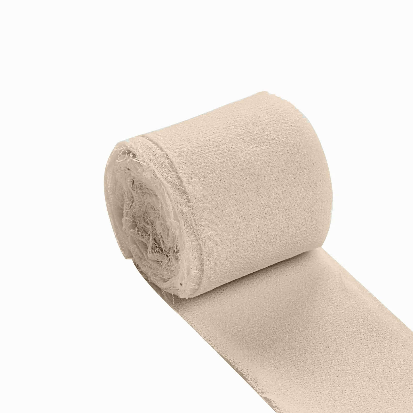 2 Pack 6yds Nude Silk-Like Chiffon Ribbon Roll, DIY Wedding Bouquet Linen Wrap