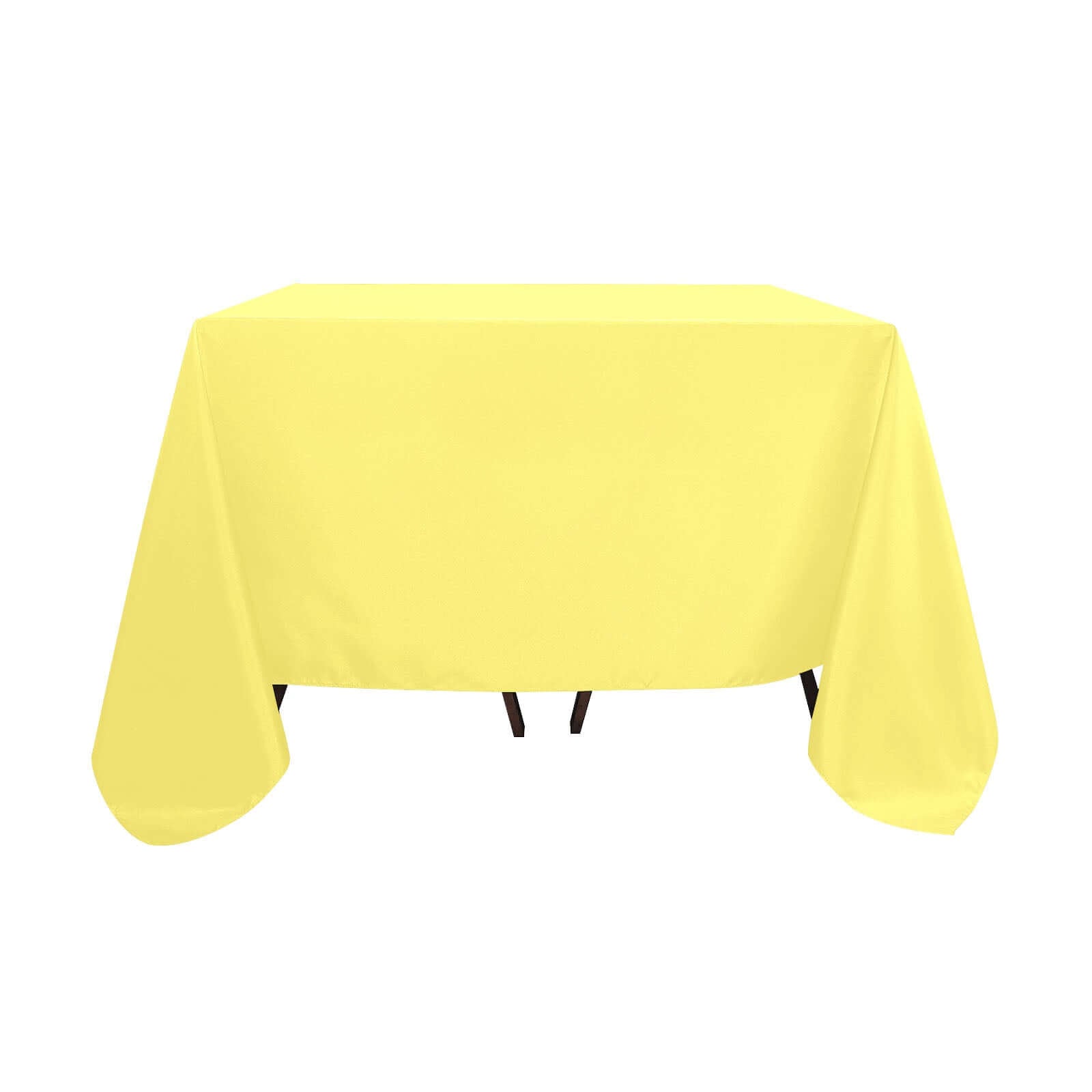 Polyester Square 90x90 Tablecloth Yellow - Wrinkle-Resistant & Durable Table Cover