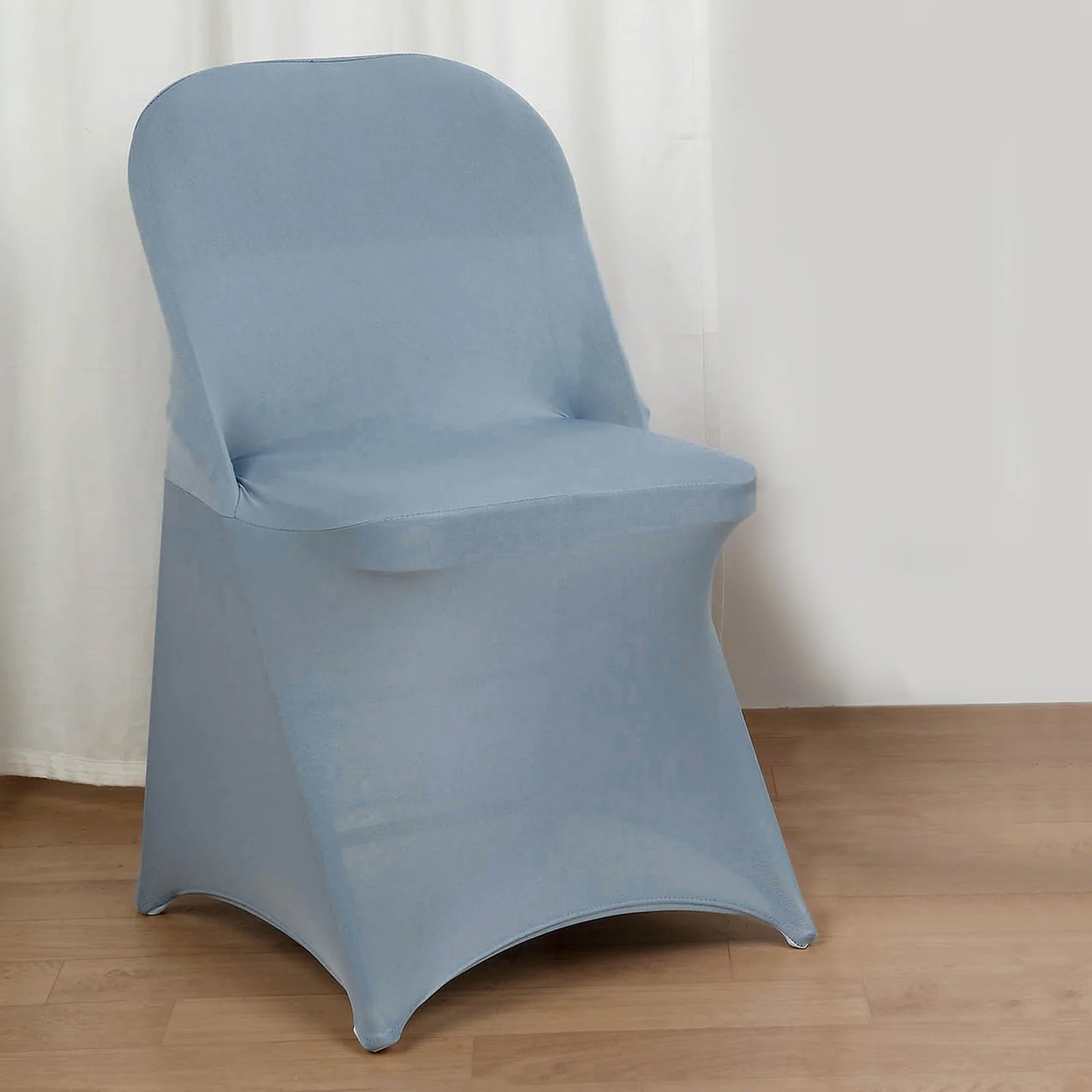 10 Pack Stretch Spandex Chair Covers Dusty Blue for Folding Chairs - Durable 160GSM Fitted Slipcovers