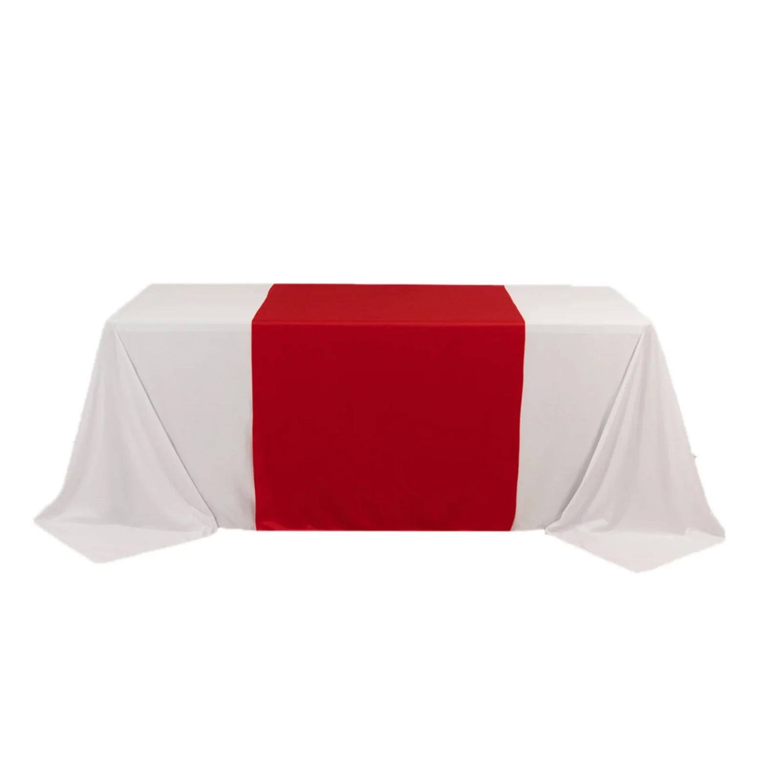 Premium Scuba Polyester 36x72 Wide Table Runner Red - Wrinkle-Free Trade Show Table Linen