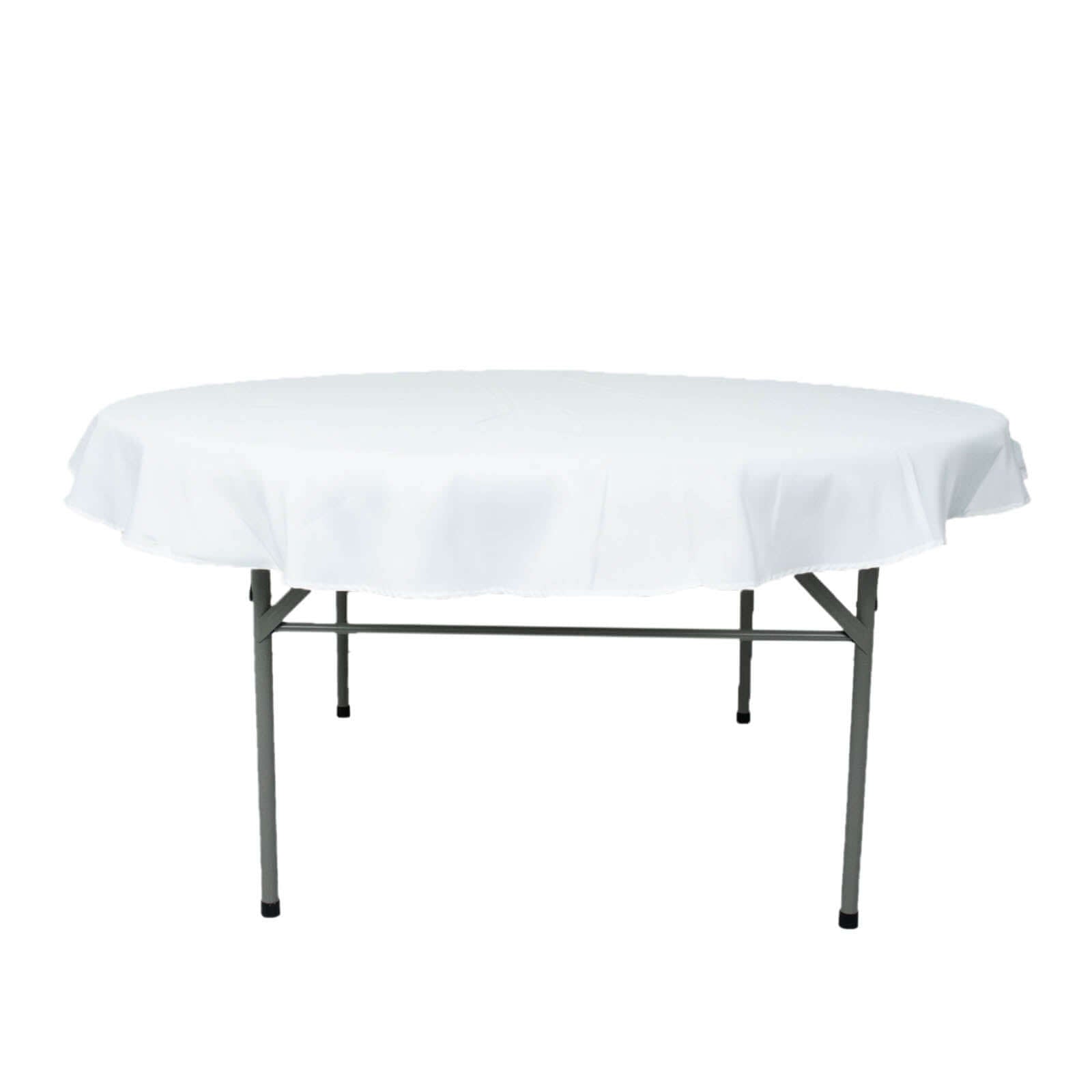 Premium Polyester 70 Round Tablecloth White - Stain and Wrinkle-Resistant 220GSM Table Cover for Weddings & Events