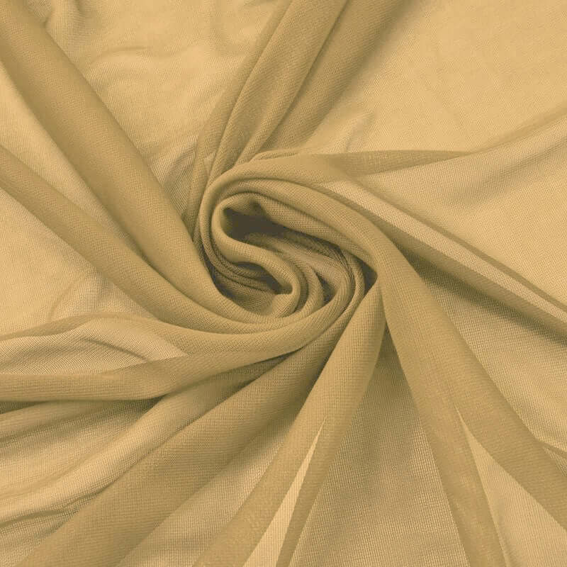 54x10yd Champagne Solid Sheer Chiffon Fabric Bolt, DIY Voile Drapery Fabric