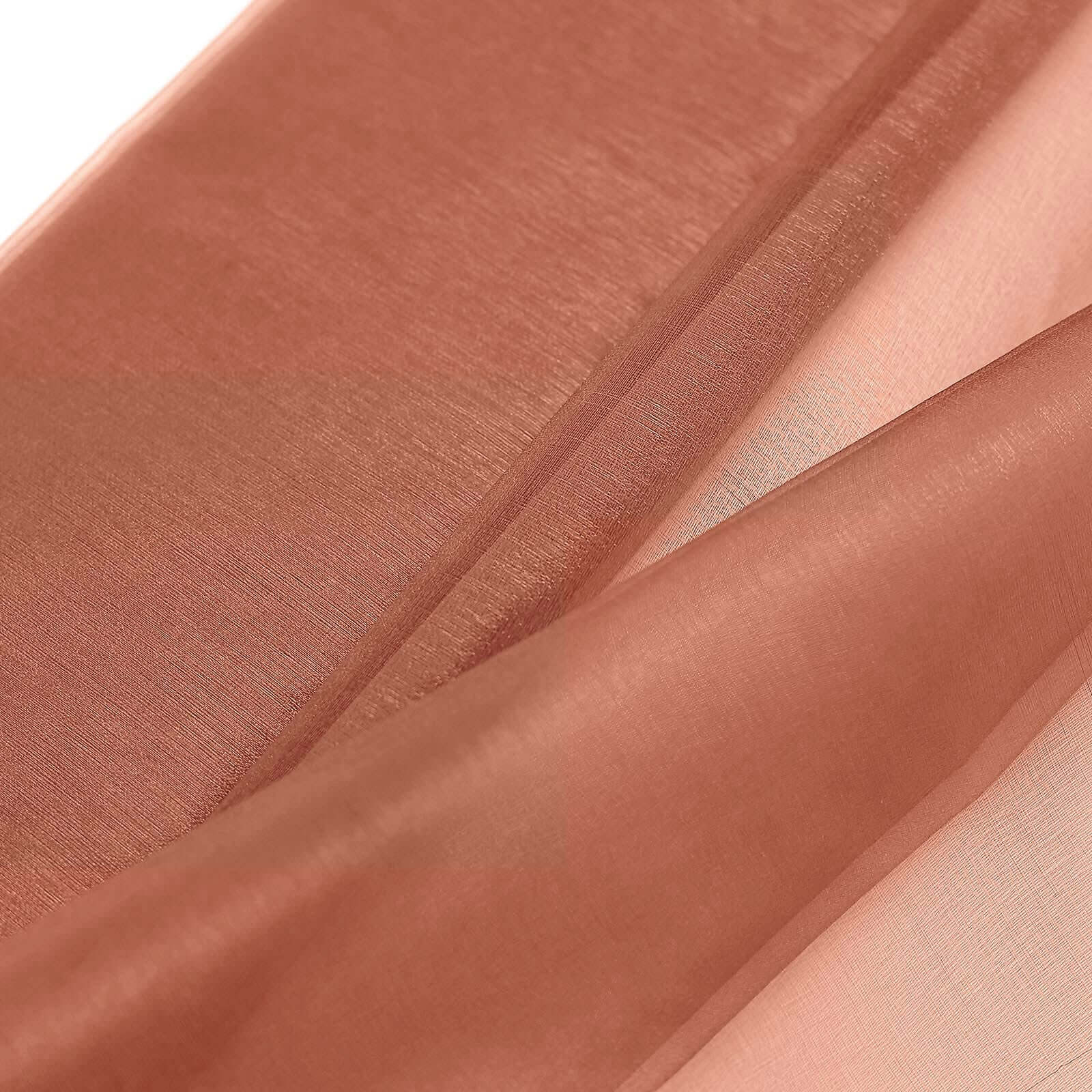 54x10yd Terracotta (Rust) Solid Sheer Chiffon Fabric Bolt, DIY Voile Drapery Fabric