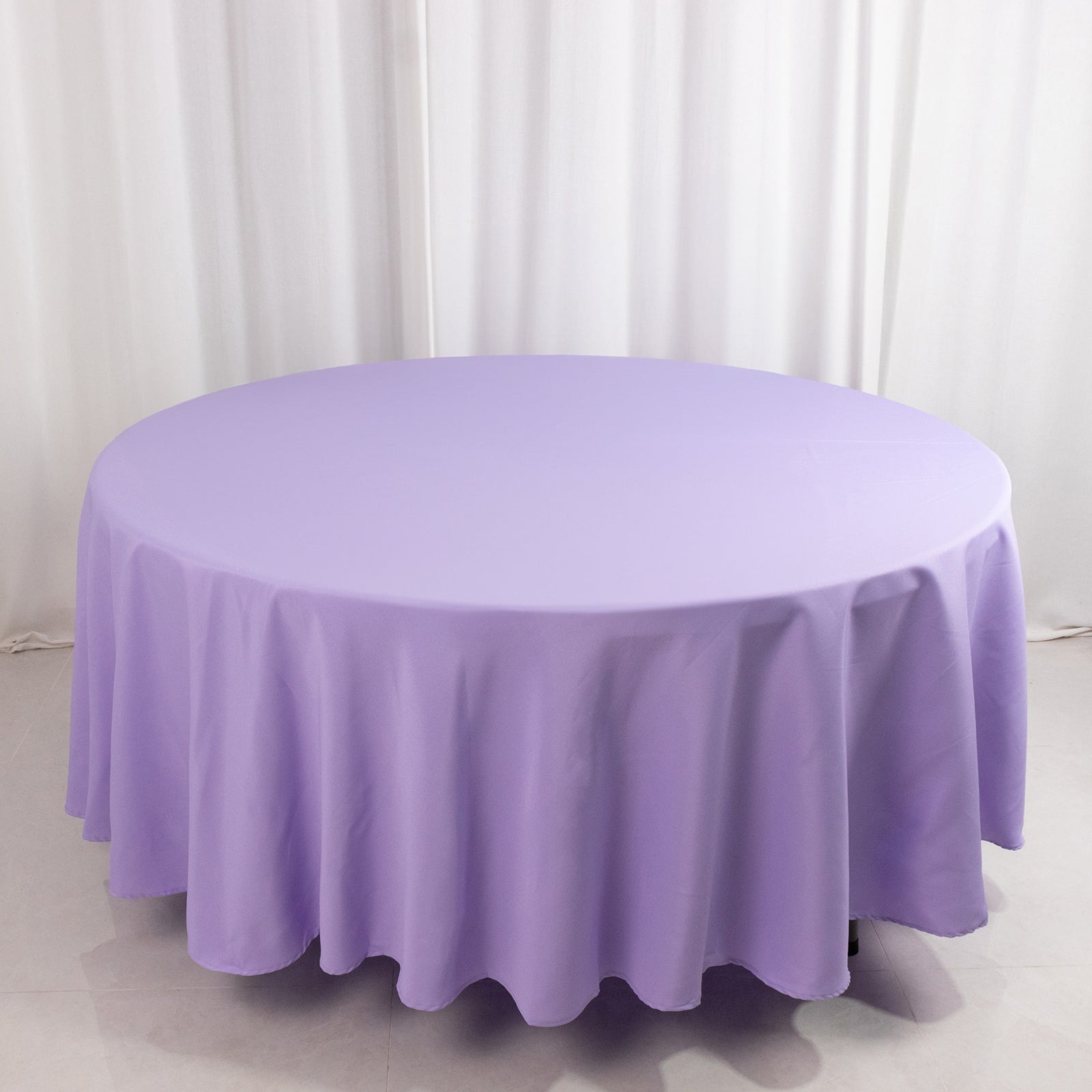 Premium Polyester 108 Round Tablecloth Lavander Lilac - Wrinkle-Resistant 220GSM Table Cover