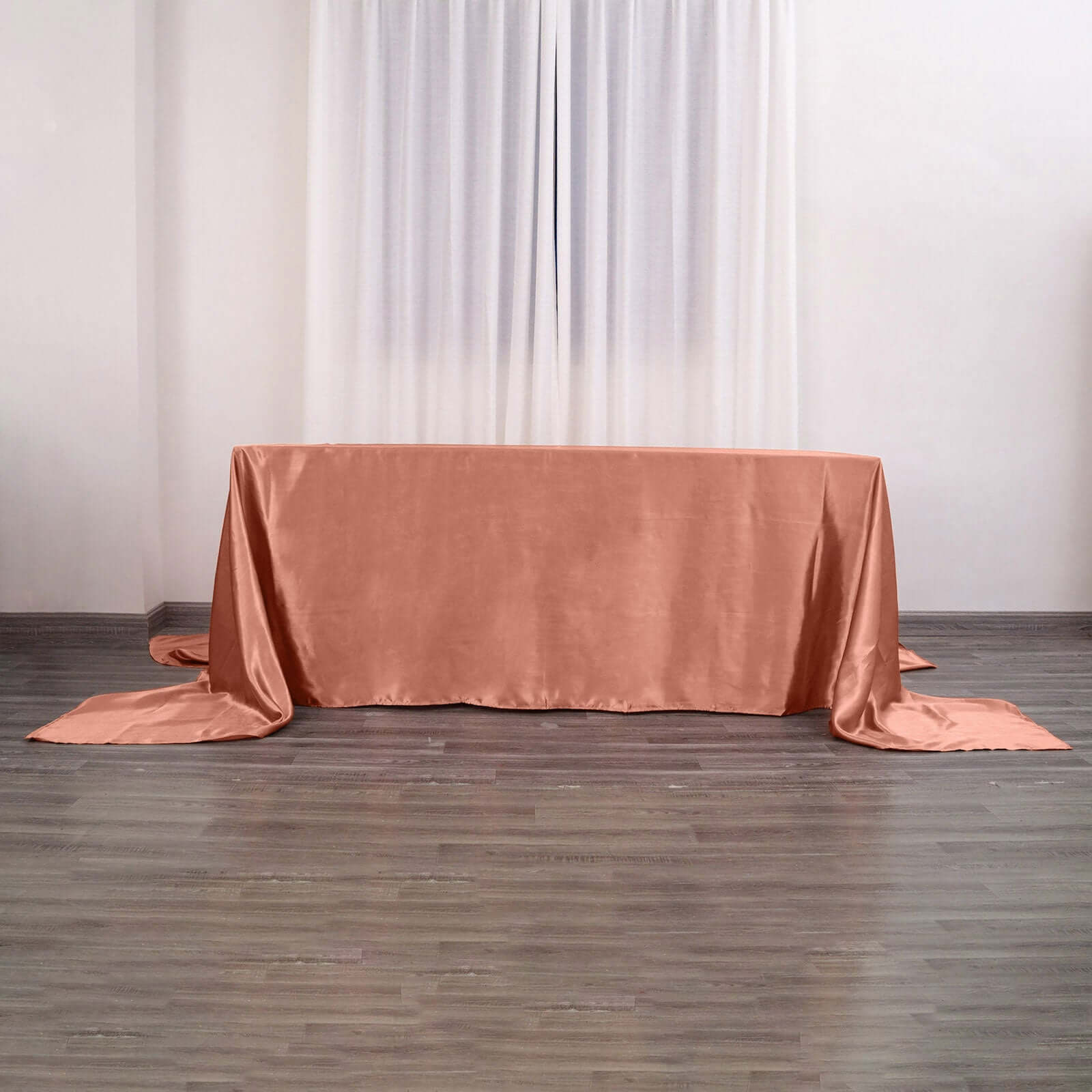 Satin Rectangular 90x156 Tablecloth Terracotta (Rust) - Seamless Table Cover