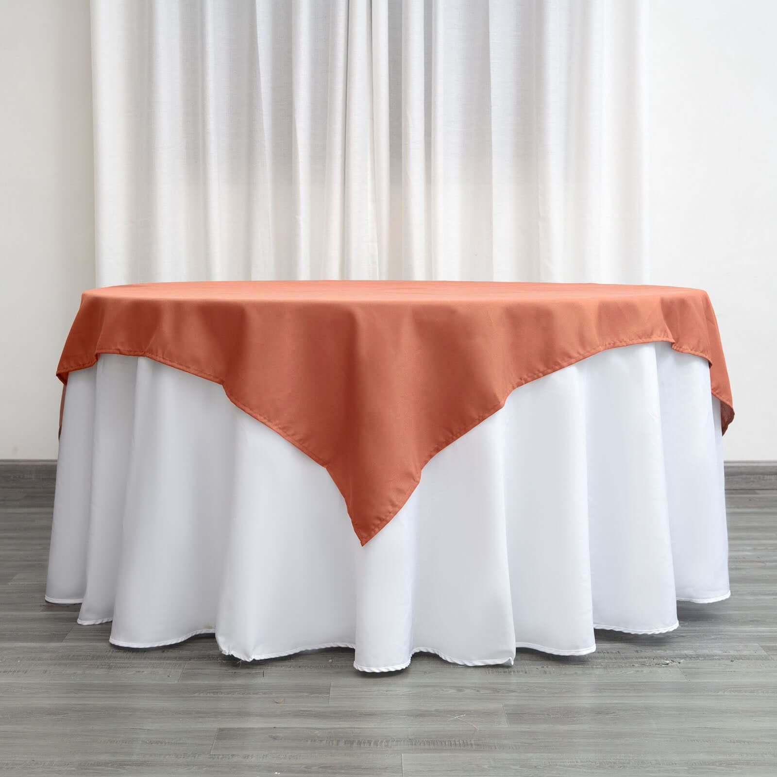 Polyester Square 70x70 Tablecloth Terracotta (Rust) - Wrinkle-Resistant & Durable Table Cover