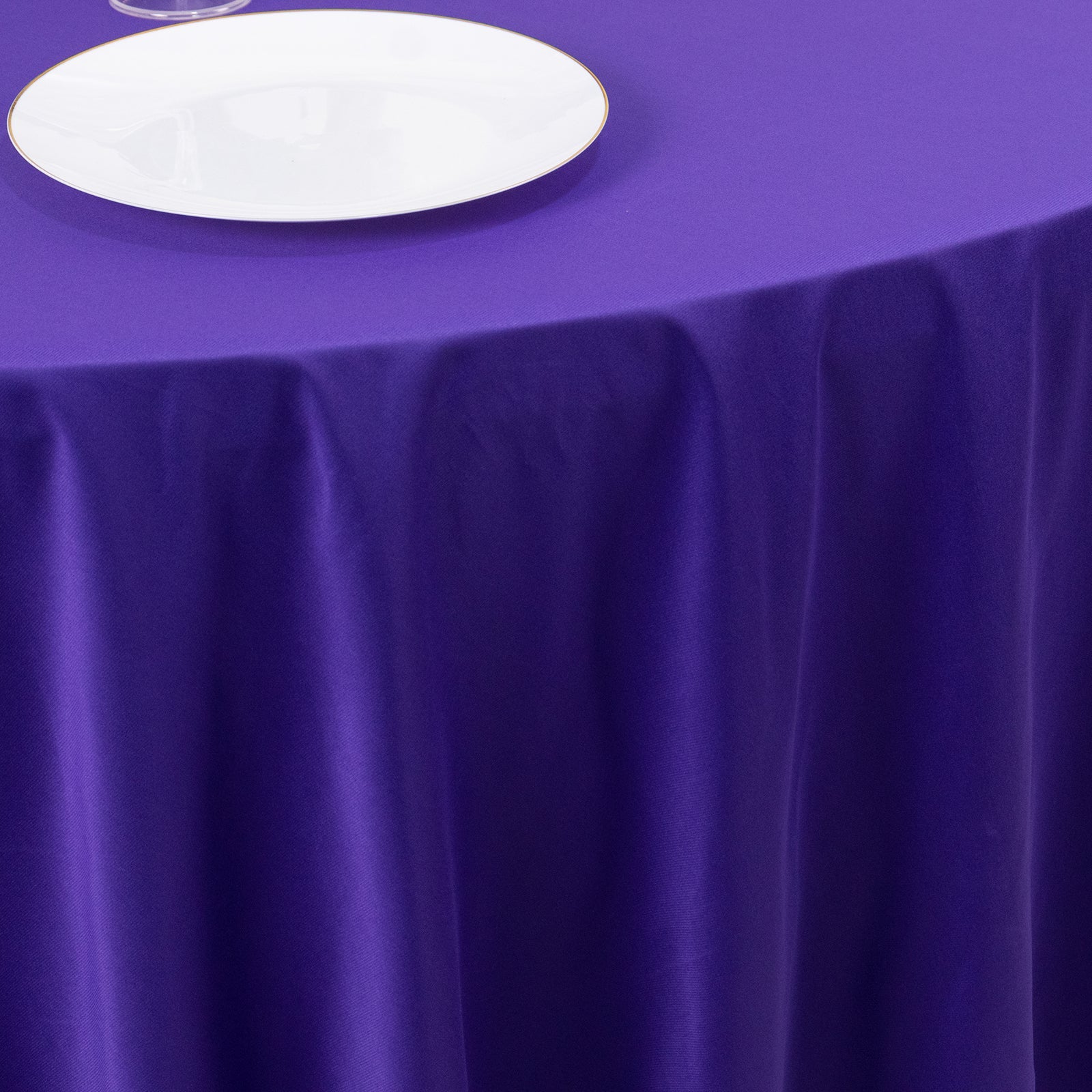 Premium Scuba Round 108 Tablecloth Purple - Wrinkle Free & Stain Resistant Table Cover