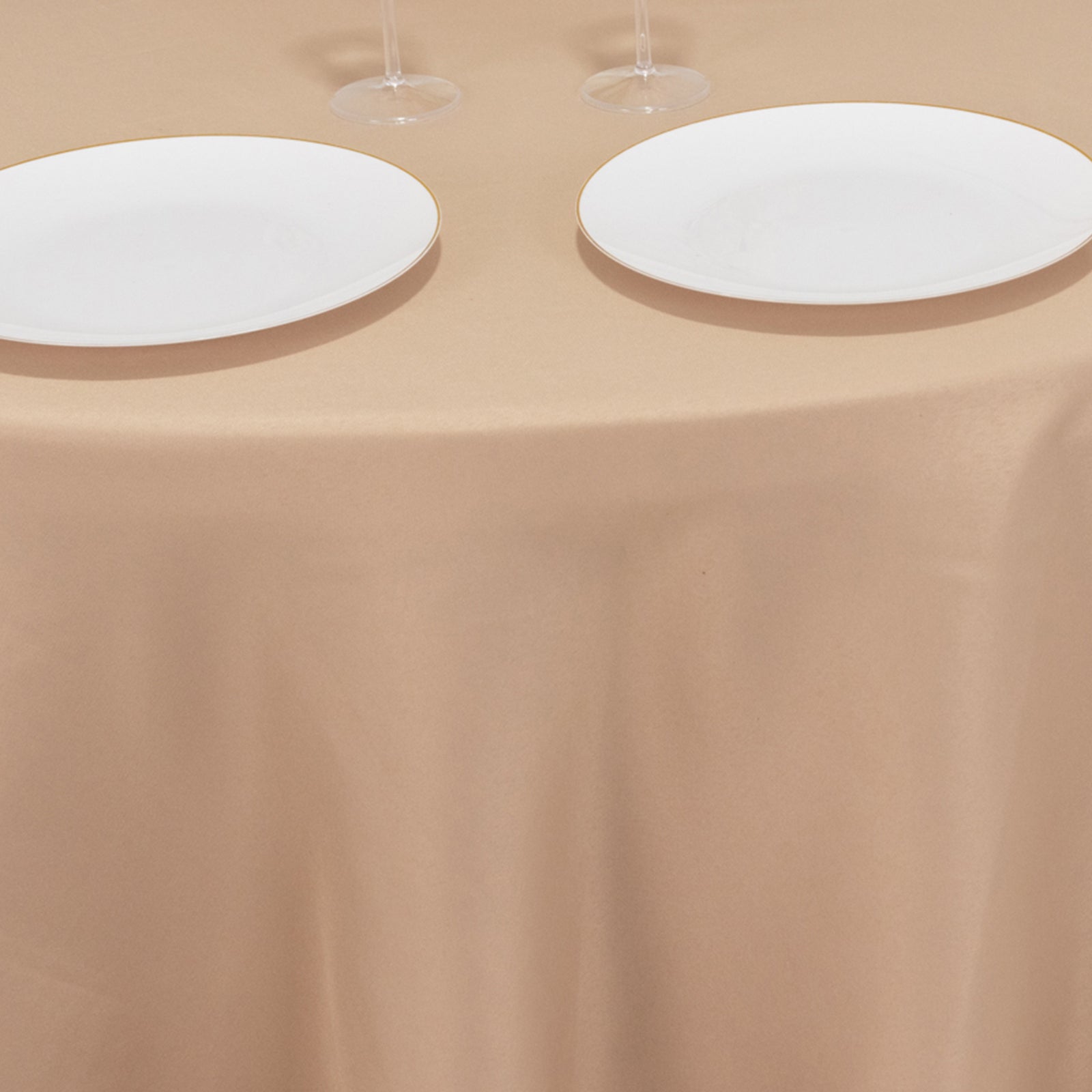 Premium Polyester 120 Round Tablecloth Nude - Seamless 220GSM Wrinkle-Resistant Table Cover