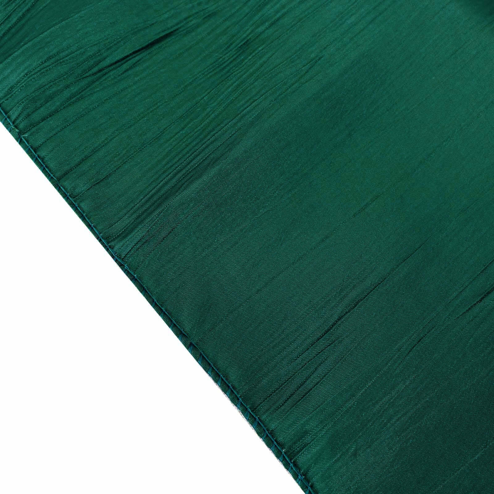 Taffeta 72x72 Table Overlay Square Tablecloth Hunter Emerald Green - Accordion Crinkle Table Cover