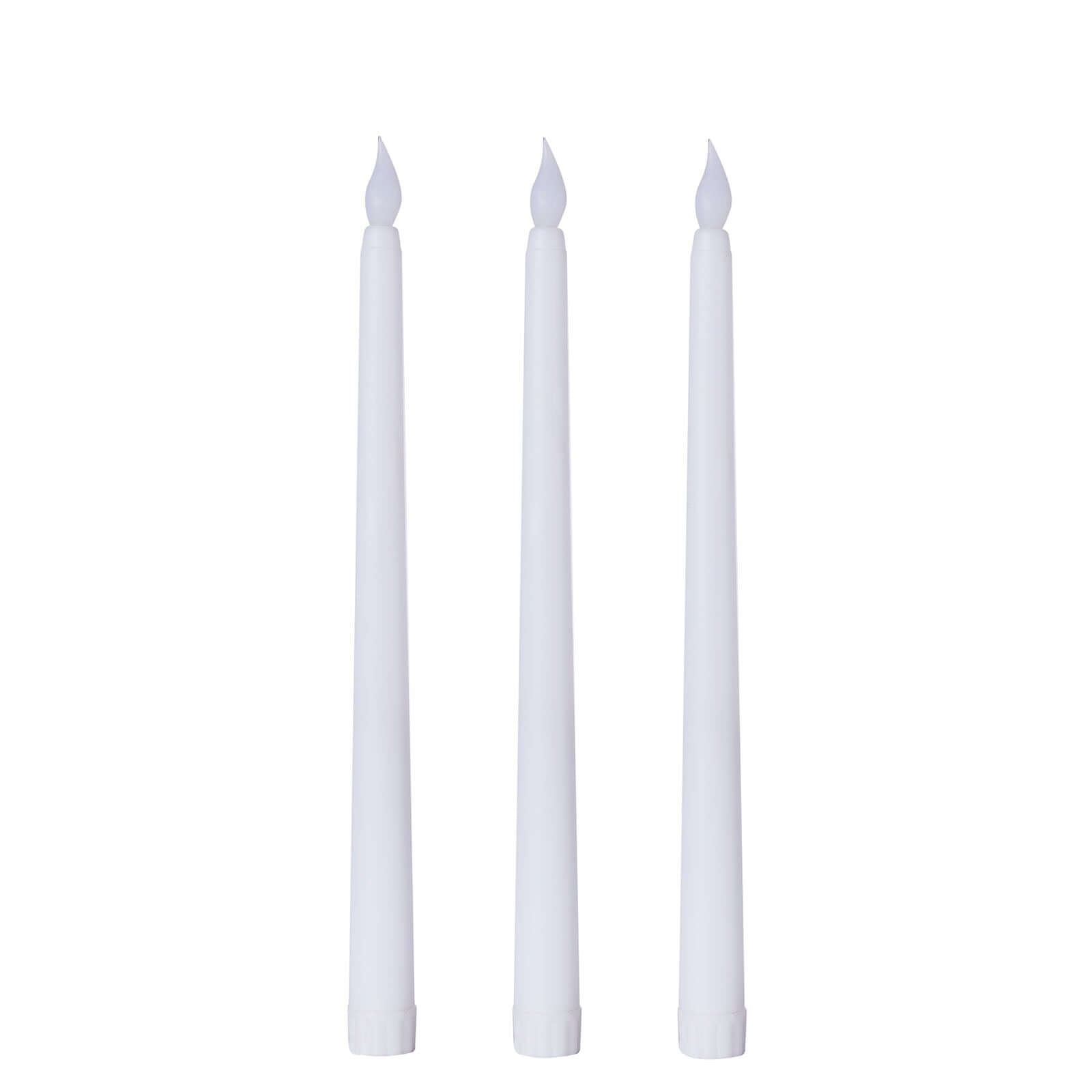 3-Pack LED Decorative Lighting Warm Flickering White - Flameless Taper Candles 11