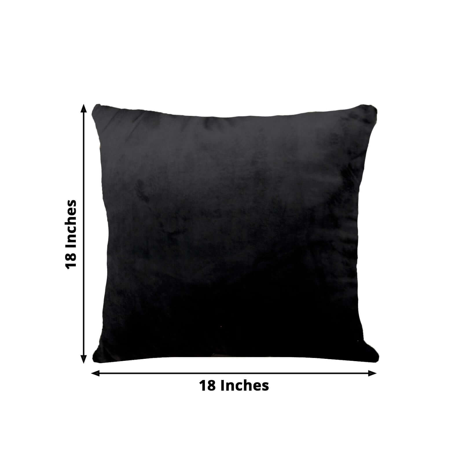 2 Pack 18 Black Soft Velvet Square Throw Pillow Cover