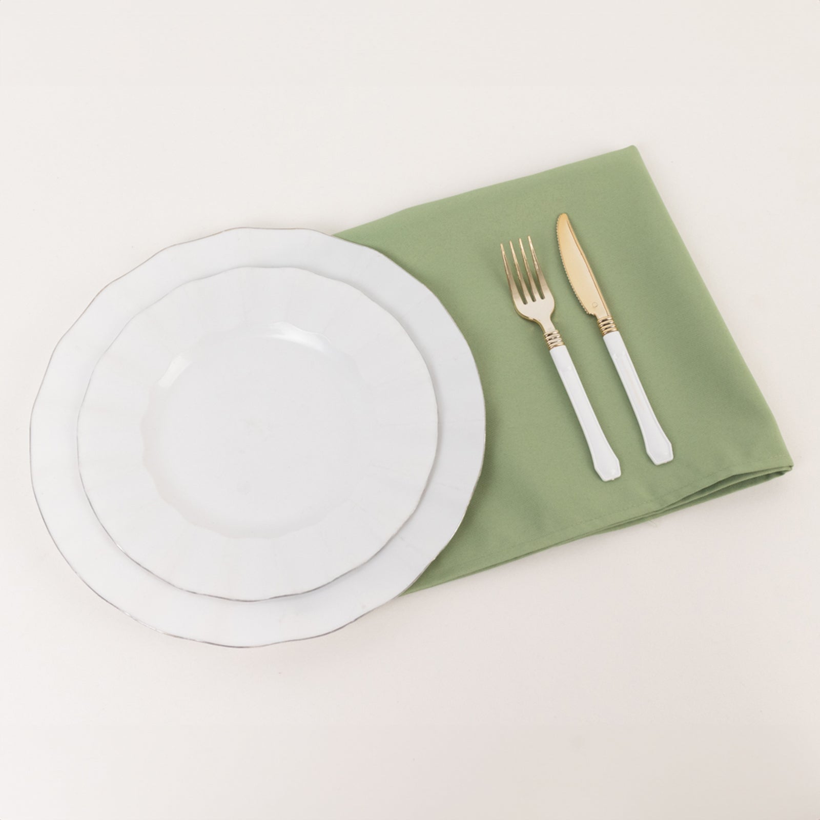 5 Pack Premium Polyester 20x20 Napkins Sage Green - Wrinkle-Resistant & Durable Dinner Napkins