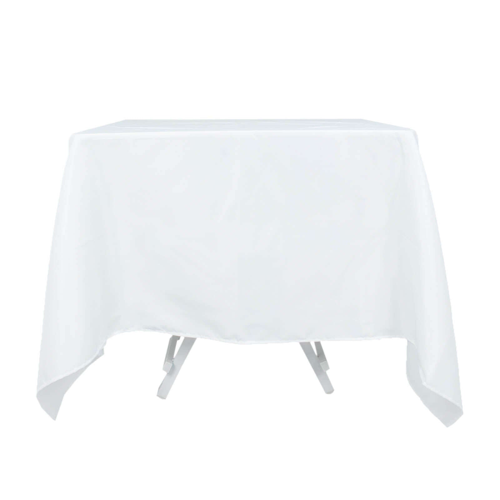 Premium Polyester Square Tablecloth 70x70 White 220GSM Wrinkle-Resistant Table Cover for Stylish Gatherings