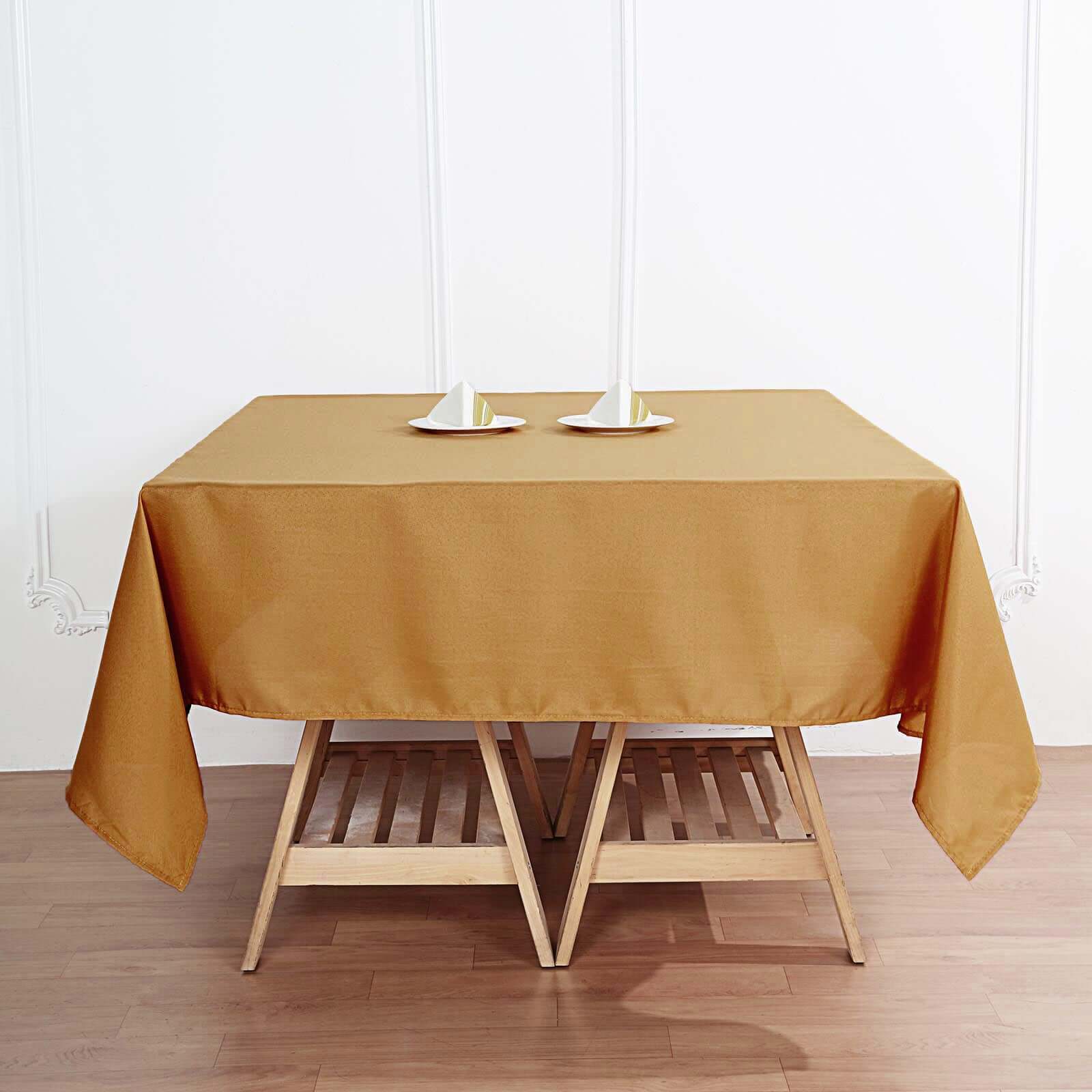 Polyester Square 70x70 Tablecloth Gold - Wrinkle-Resistant & Durable Table Cover