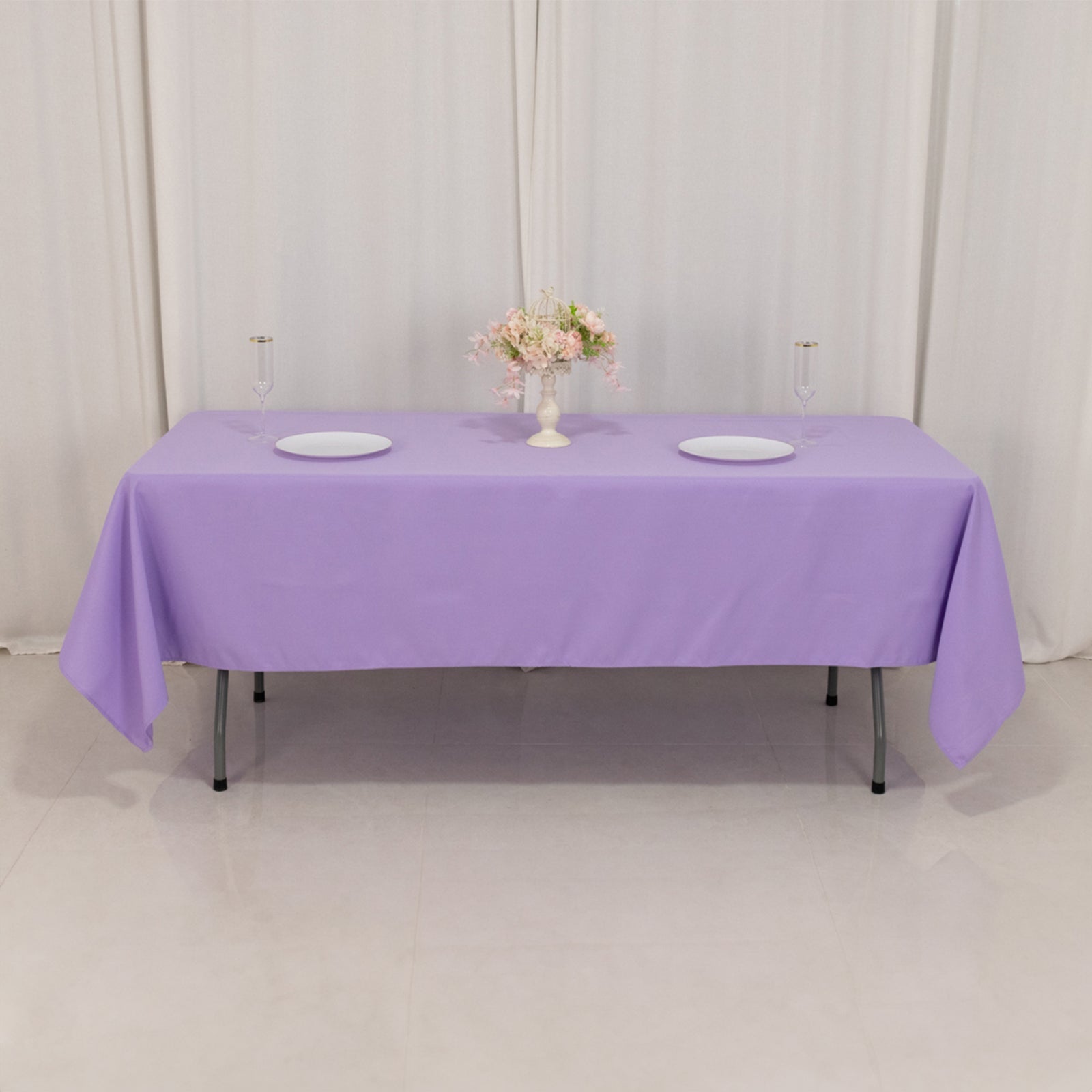 Premium Polyester 60x102 Rectangle Tablecloth Lavender Lilac - Durable 220GSM Wrinkle-Resistant Table Cover