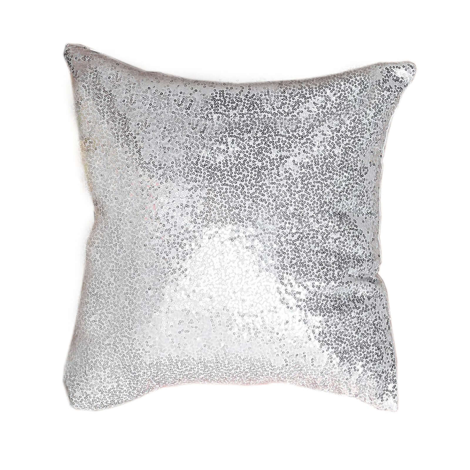 2 Pack 18 Silver Sequin Decorative Square Throw Pillow Cover