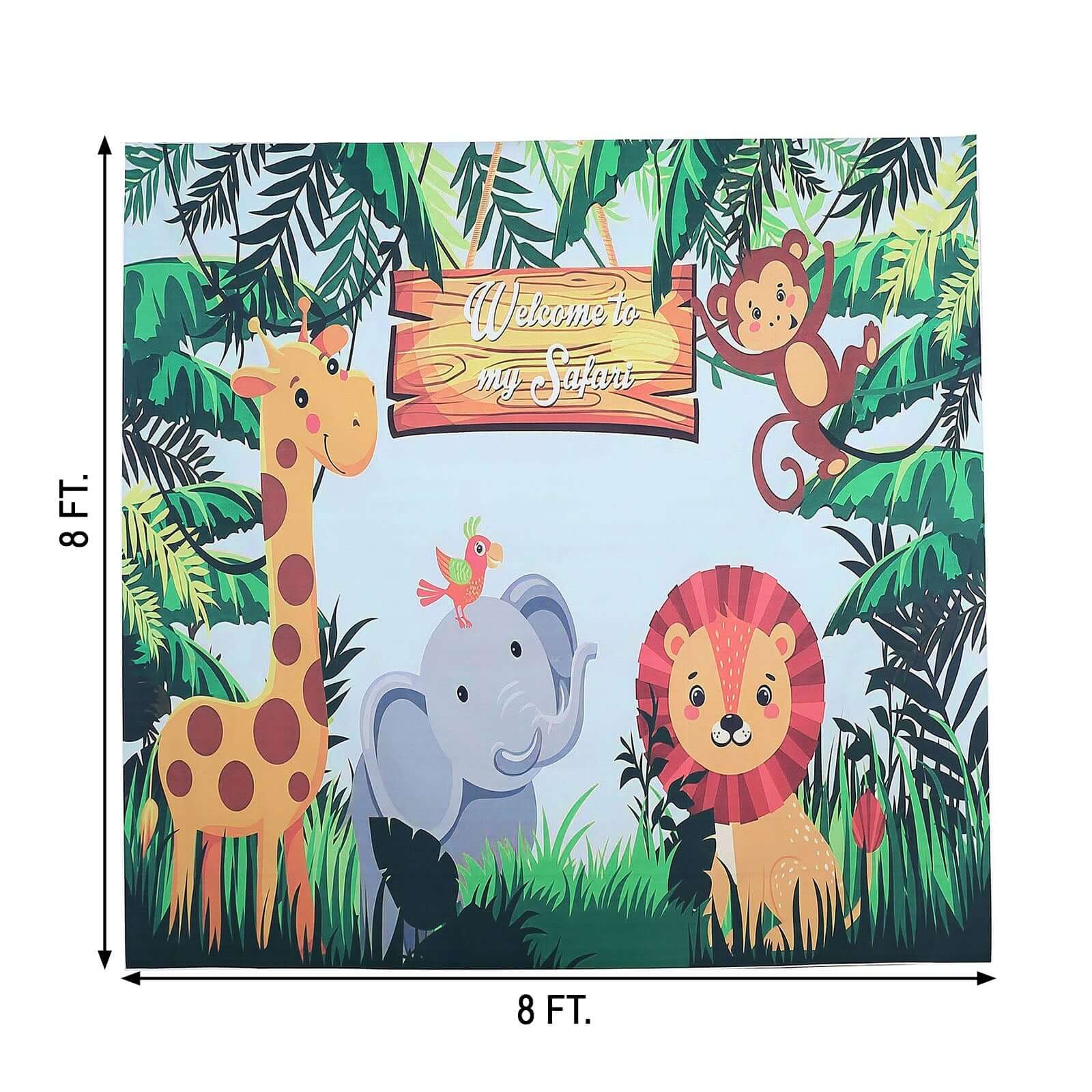 8ftx8ft Jungle Animal Welcome To My Safari Vinyl Photo Backdrop