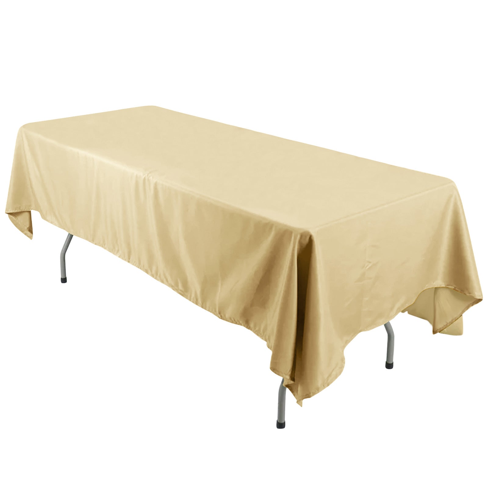 Polyester 60x126 Rectangle Tablecloth Champagne - Wrinkle-Resistant Table Cover