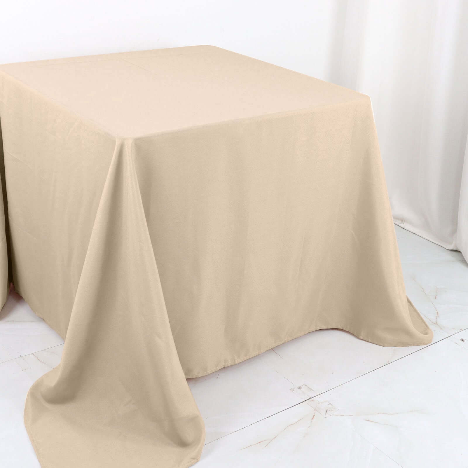 Polyester Square 90x90 Tablecloth Nude - Wrinkle-Resistant & Durable Table Cover