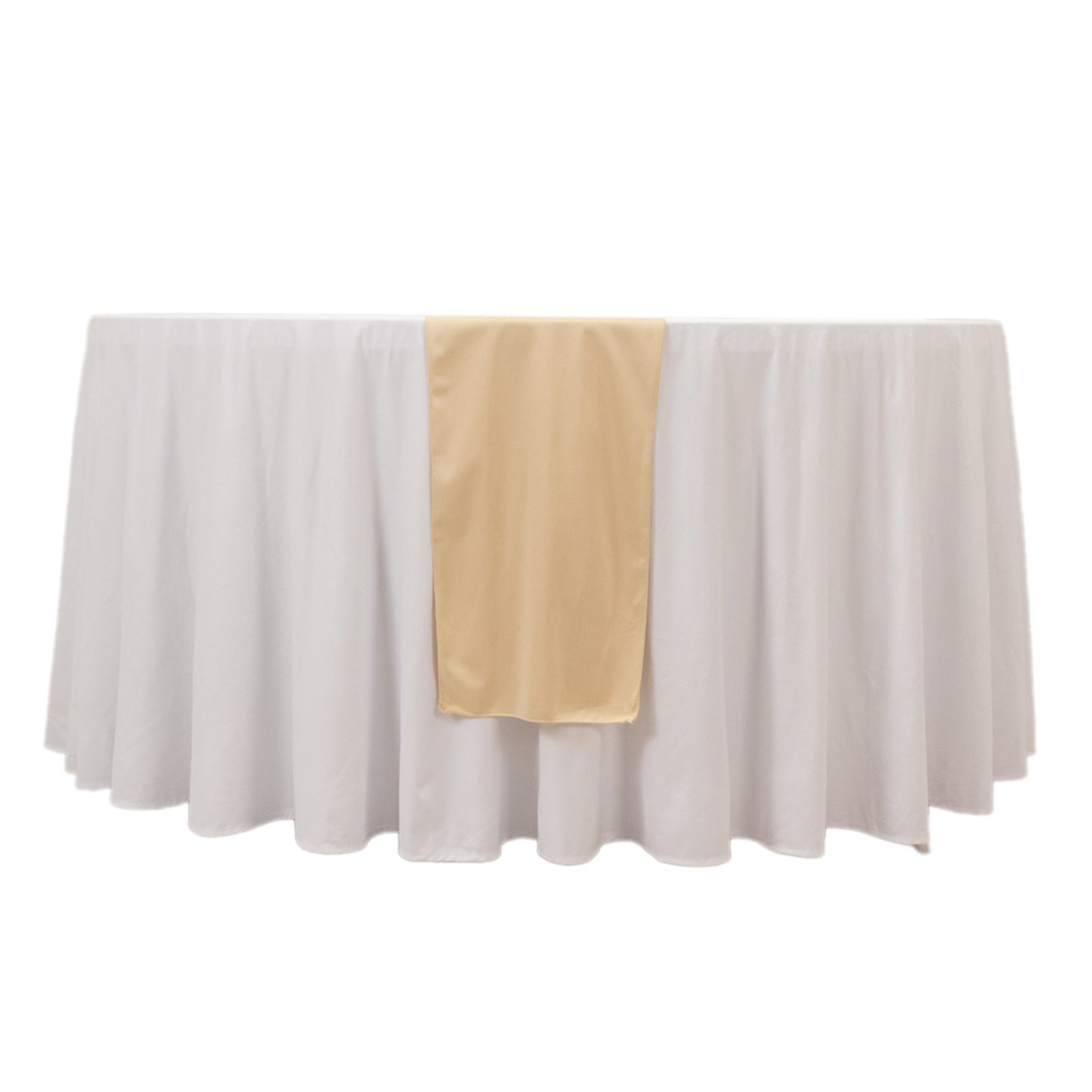 Premium Scuba Polyester 12x108 Table Runner Beige - Wrinkle-Free Table Linen