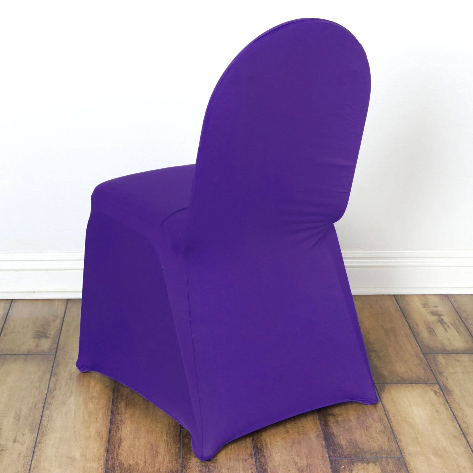 10 Pack Spandex Chair Covers for Banquet Chairs Purple - Durable Reusable Stretch Slip-On Covers