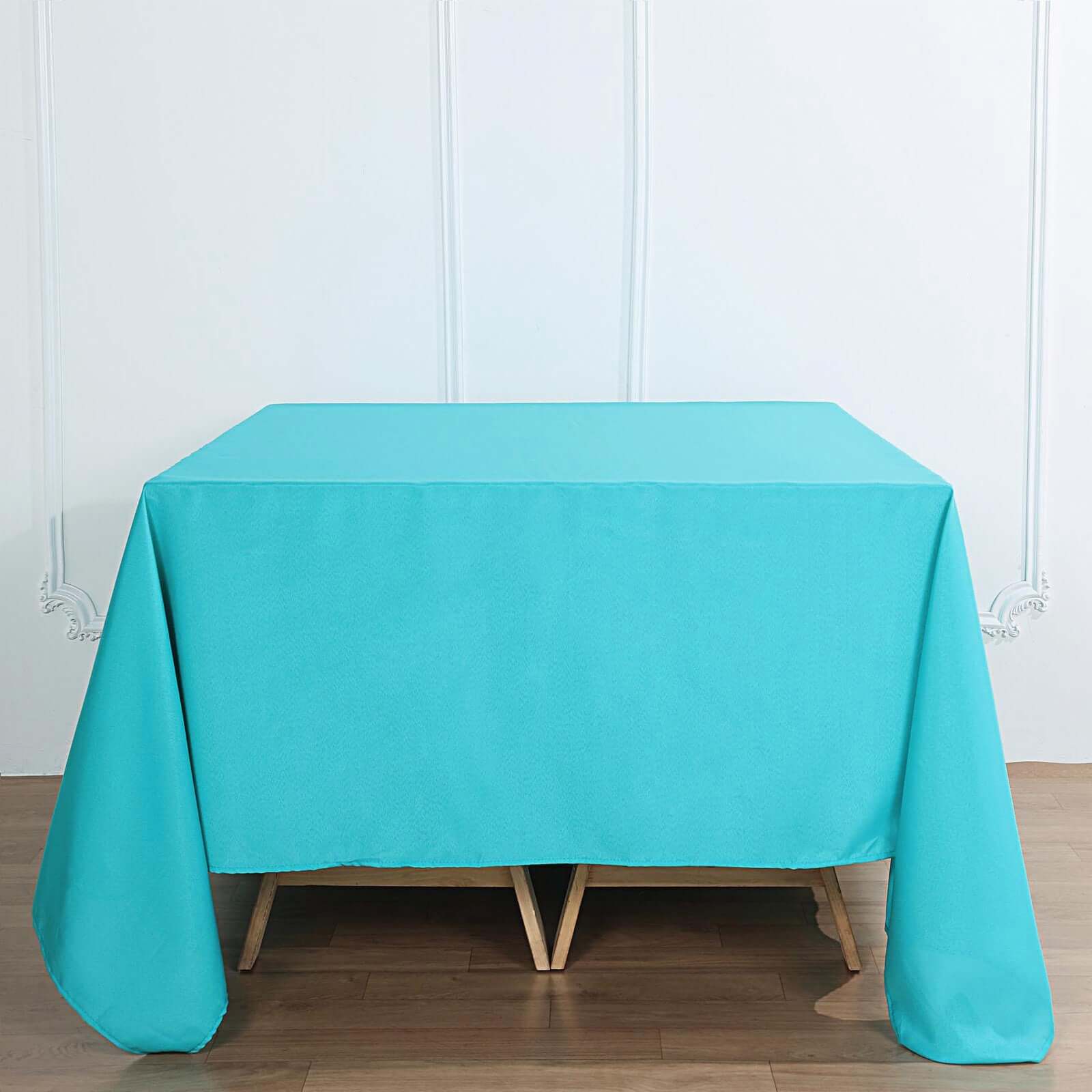 Polyester Square 90x90 Tablecloth Turquoise - Wrinkle-Resistant & Durable Table Cover