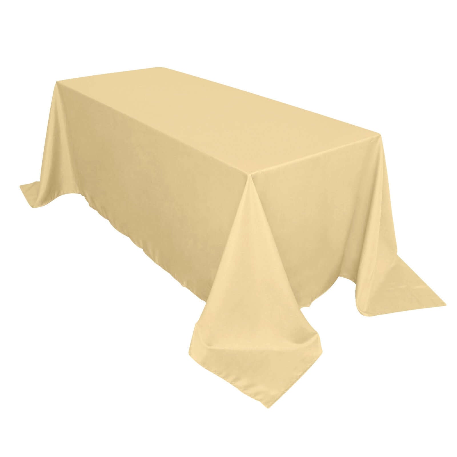 Polyester 90x132 Rectangle Tablecloth Champagne - Seamless Wrinkle-Resistant Table Cover