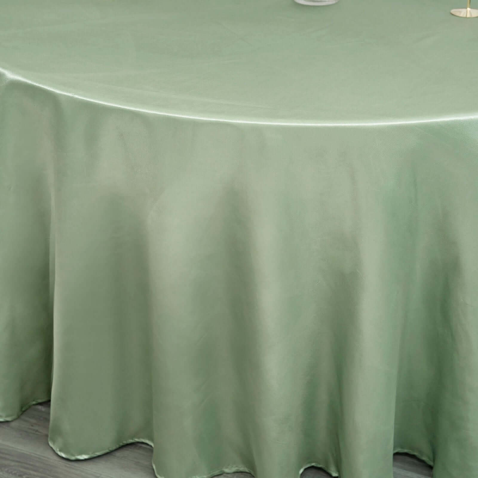 Satin 120 Round Tablecloth Sage Green - Stylish Seamless Table Cover