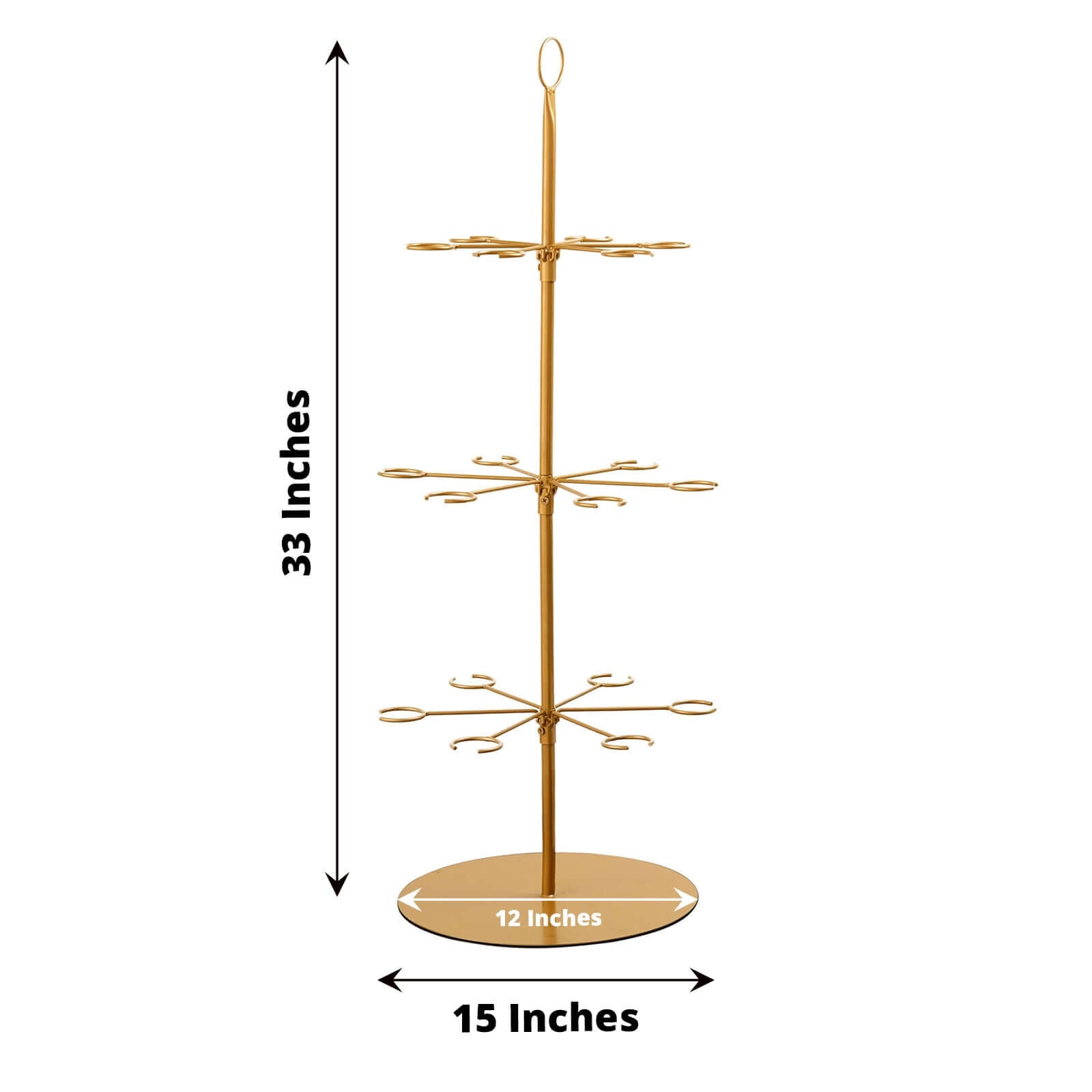 3-Tier Champagne Glass Holder Tower Gold - Modern Metal Flute Display Rack Cocktail Tree Stand for Professional & Home Use 33