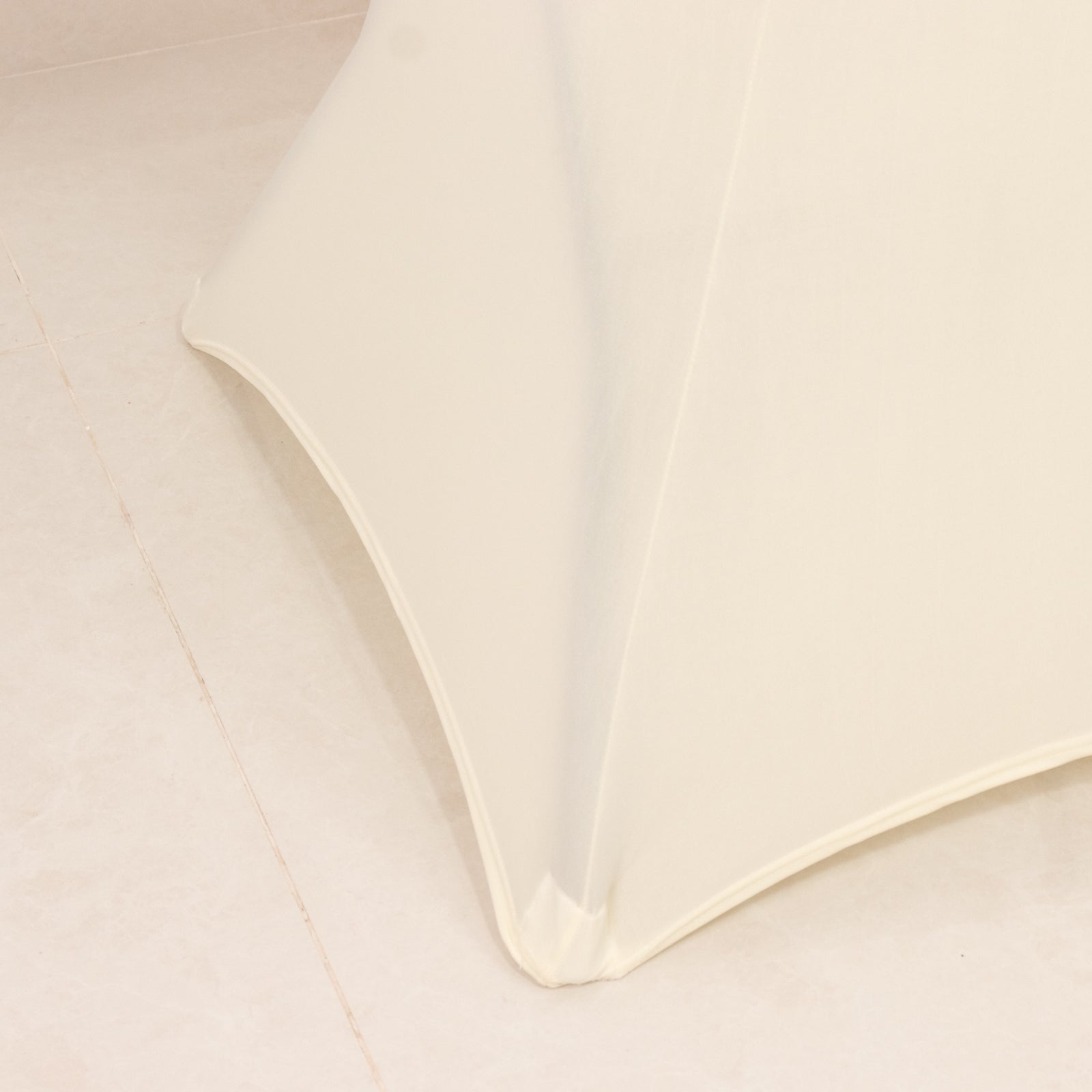 Spandex 33-36 Round Cocktail Table Cover Ivory - Easy to Maintain Stretch Fitted Highboy Tablecloth
