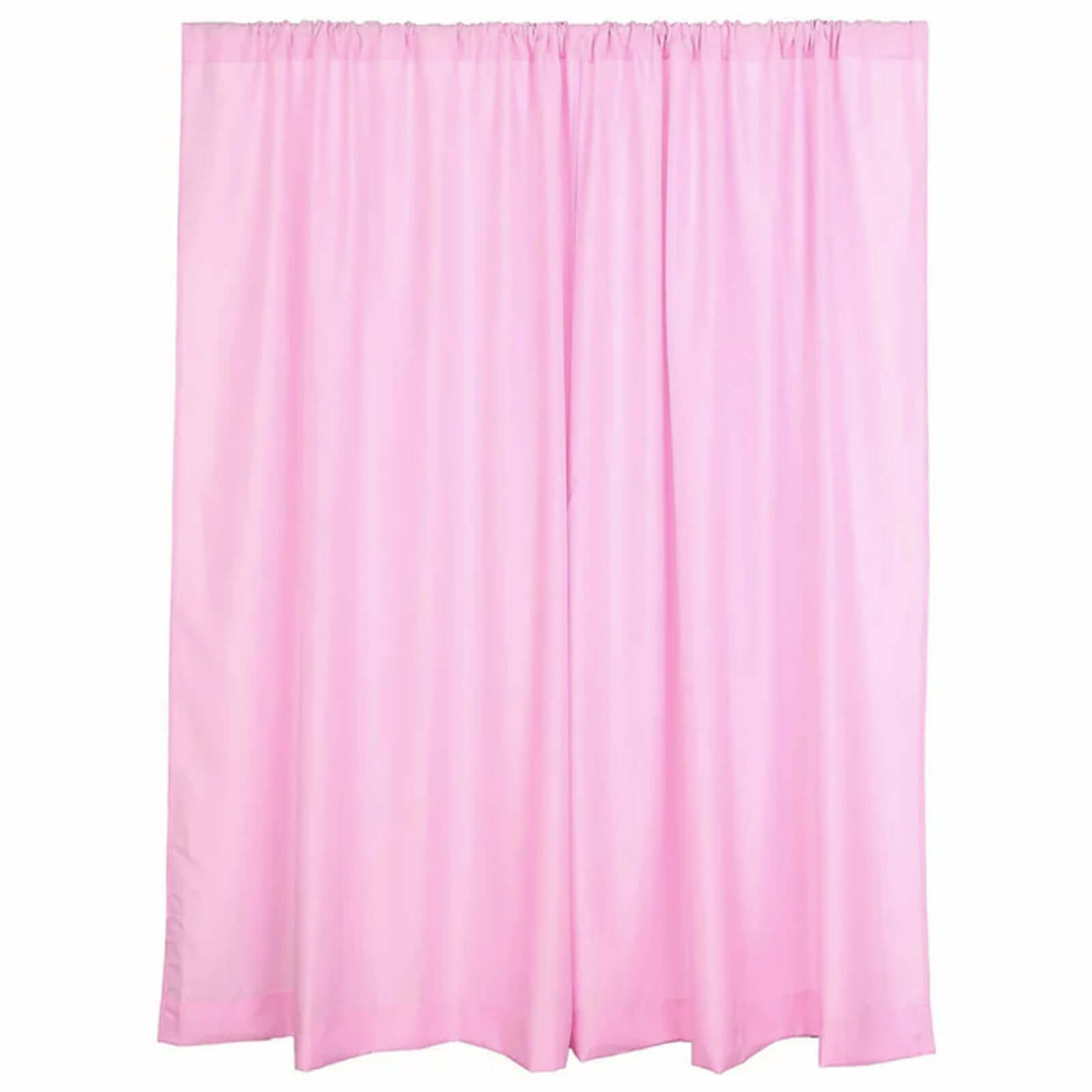 2 Pack Pink Polyester Event Curtain Drapes, 10ftx8ft Backdrop Event Panels With Rod Pockets 130 GSM