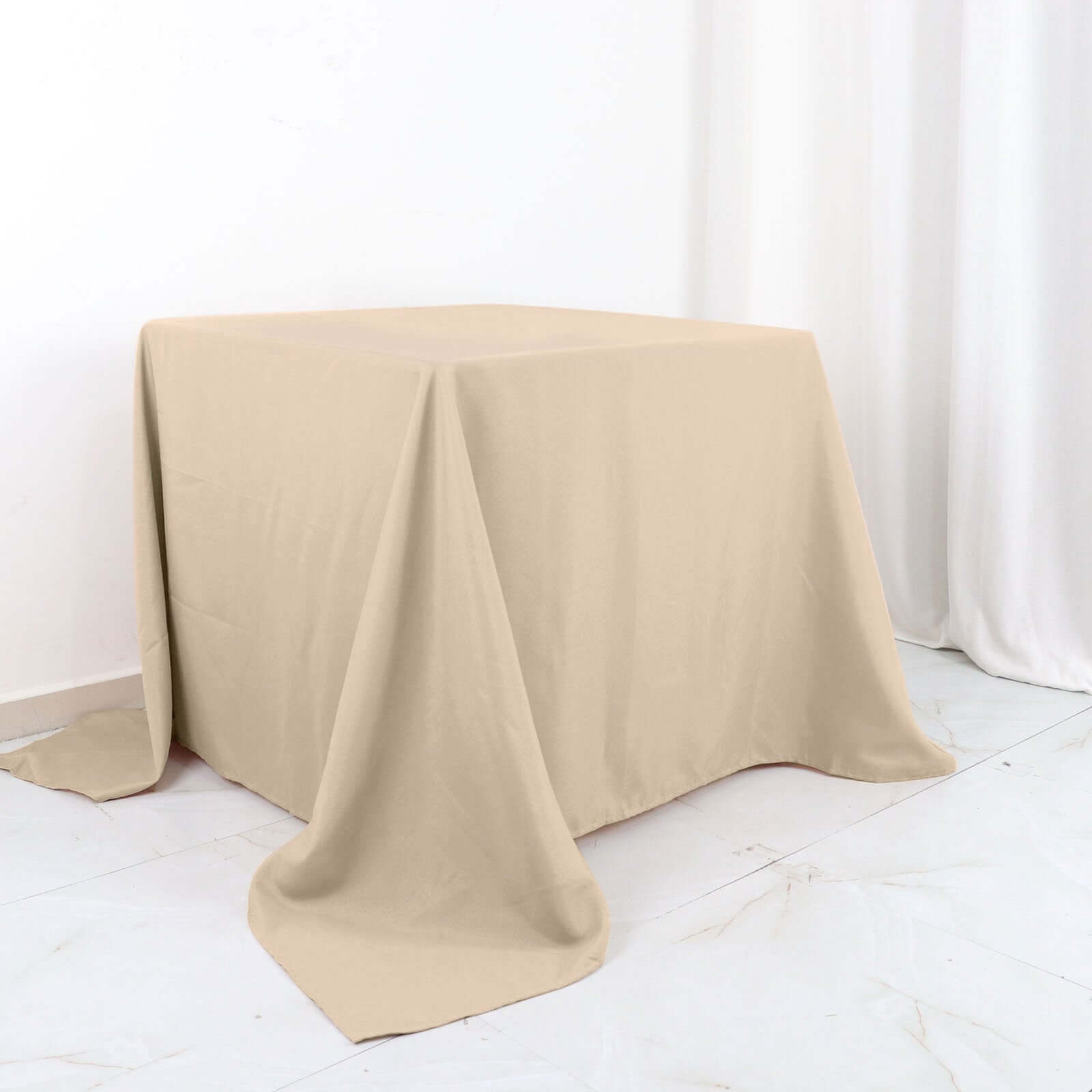 Polyester Square 90x90 Tablecloth Nude - Wrinkle-Resistant & Durable Table Cover