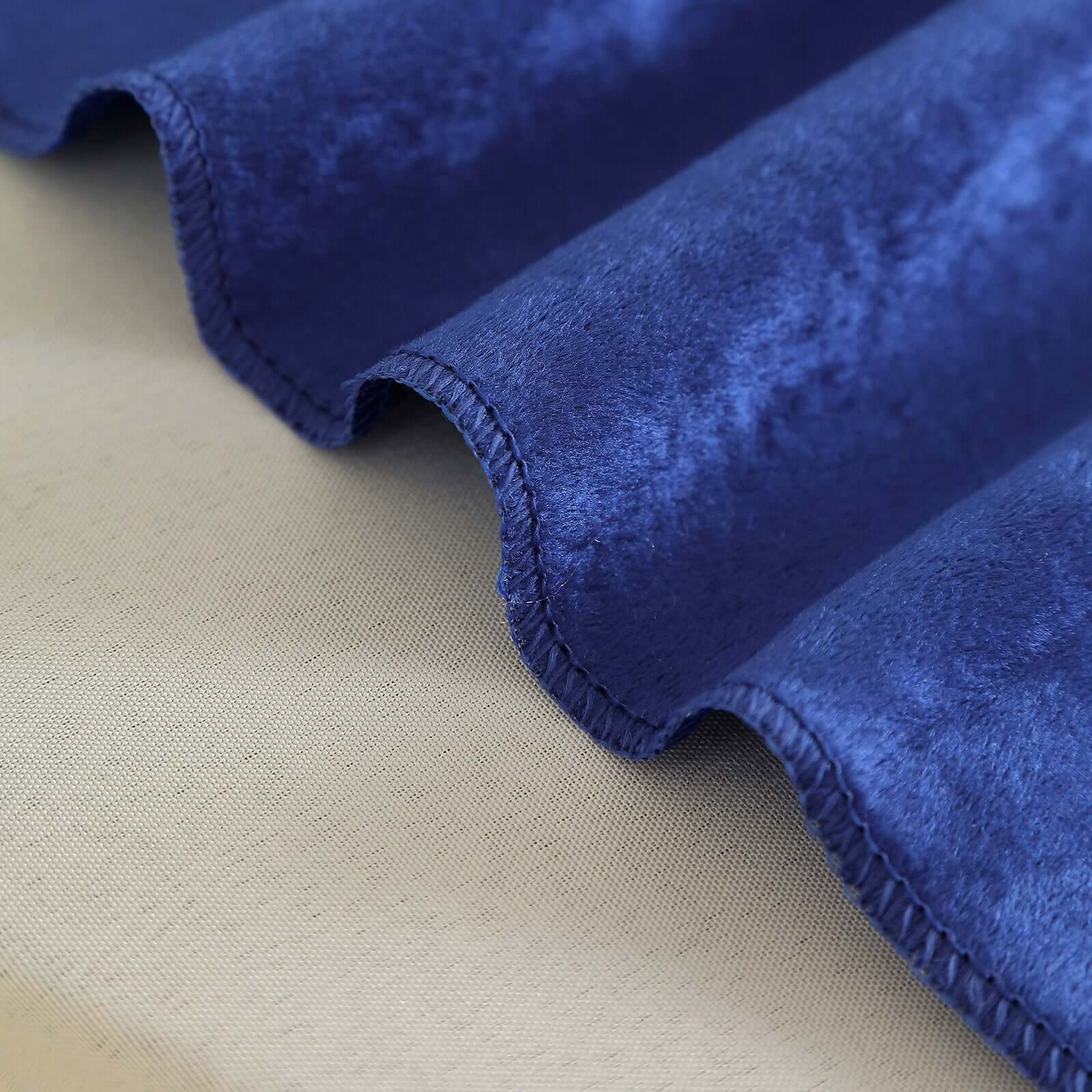 72x72 Royal Blue Premium Soft Velvet Table Overlay, Square Tablecloth Topper