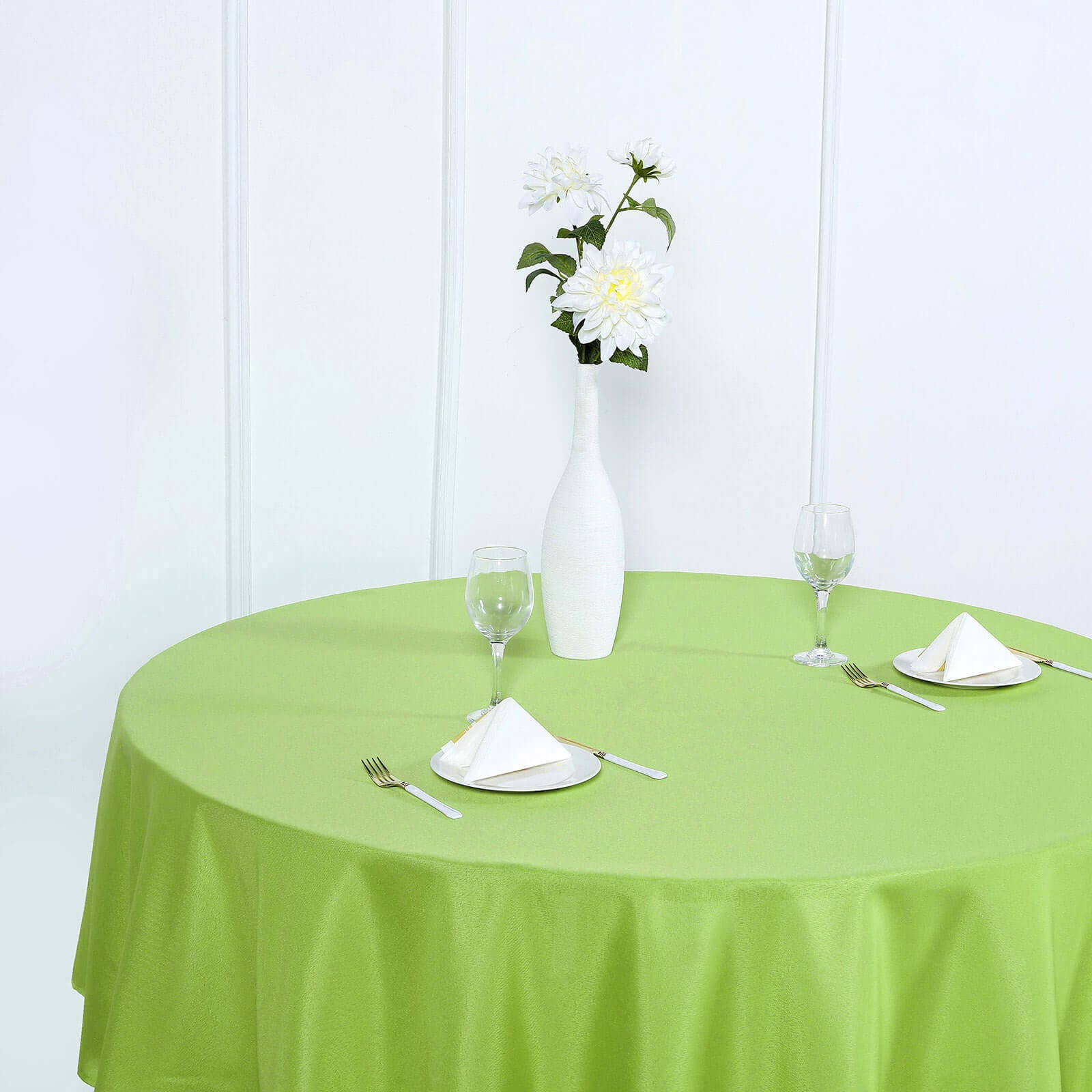 Polyester 90 Round Tablecloth Apple Green - Stain & Wrinkle-Resistant Table Cover