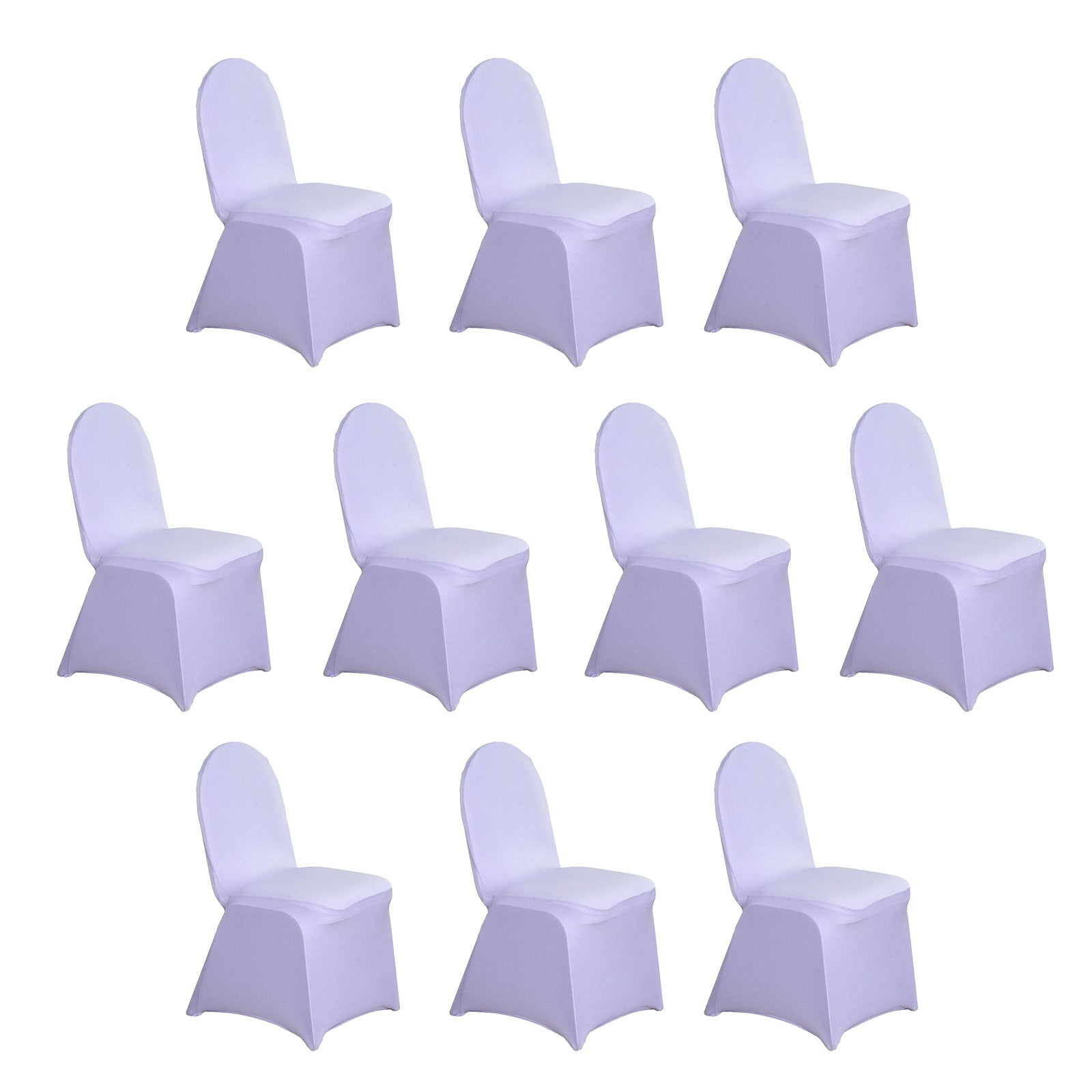 10 Pack Spandex Chair Covers for Banquet Chairs Lavender Lilac - Durable Reusable Stretch Slip-On Covers