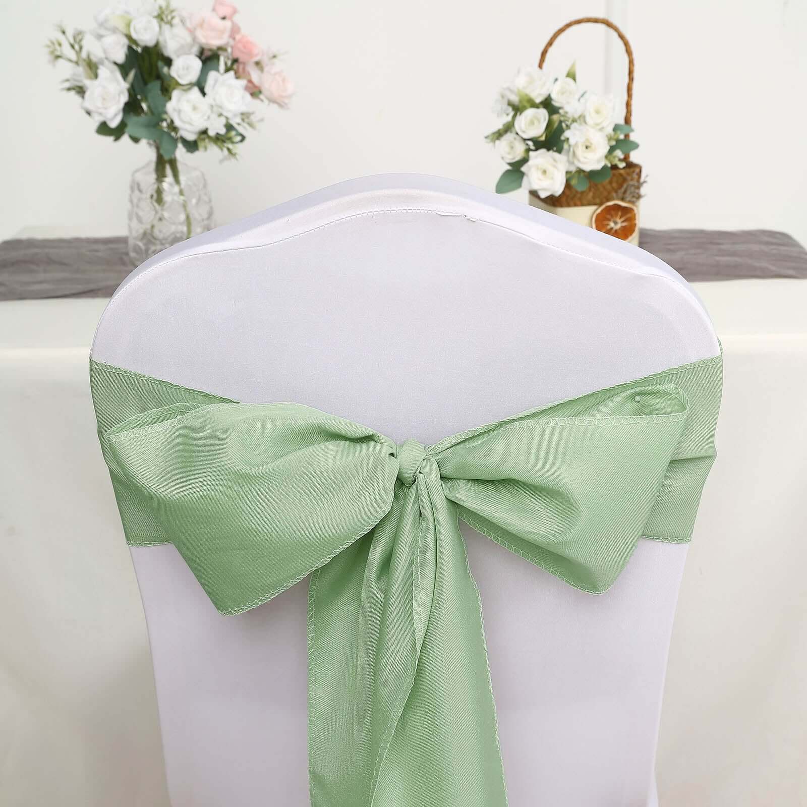 5 Pack Polyester Chair Sashes Sage Green 6x108