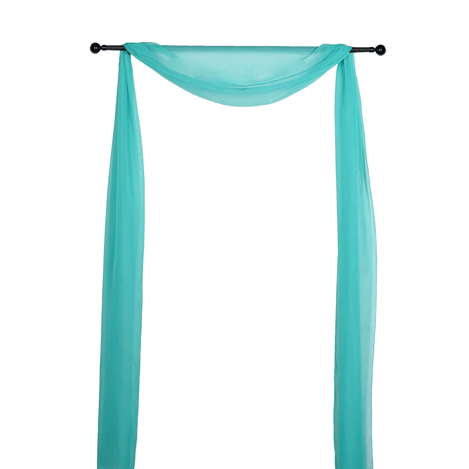 18ft Turquoise Sheer Organza Wedding Arch Drapery Fabric, Window Scarf Valance