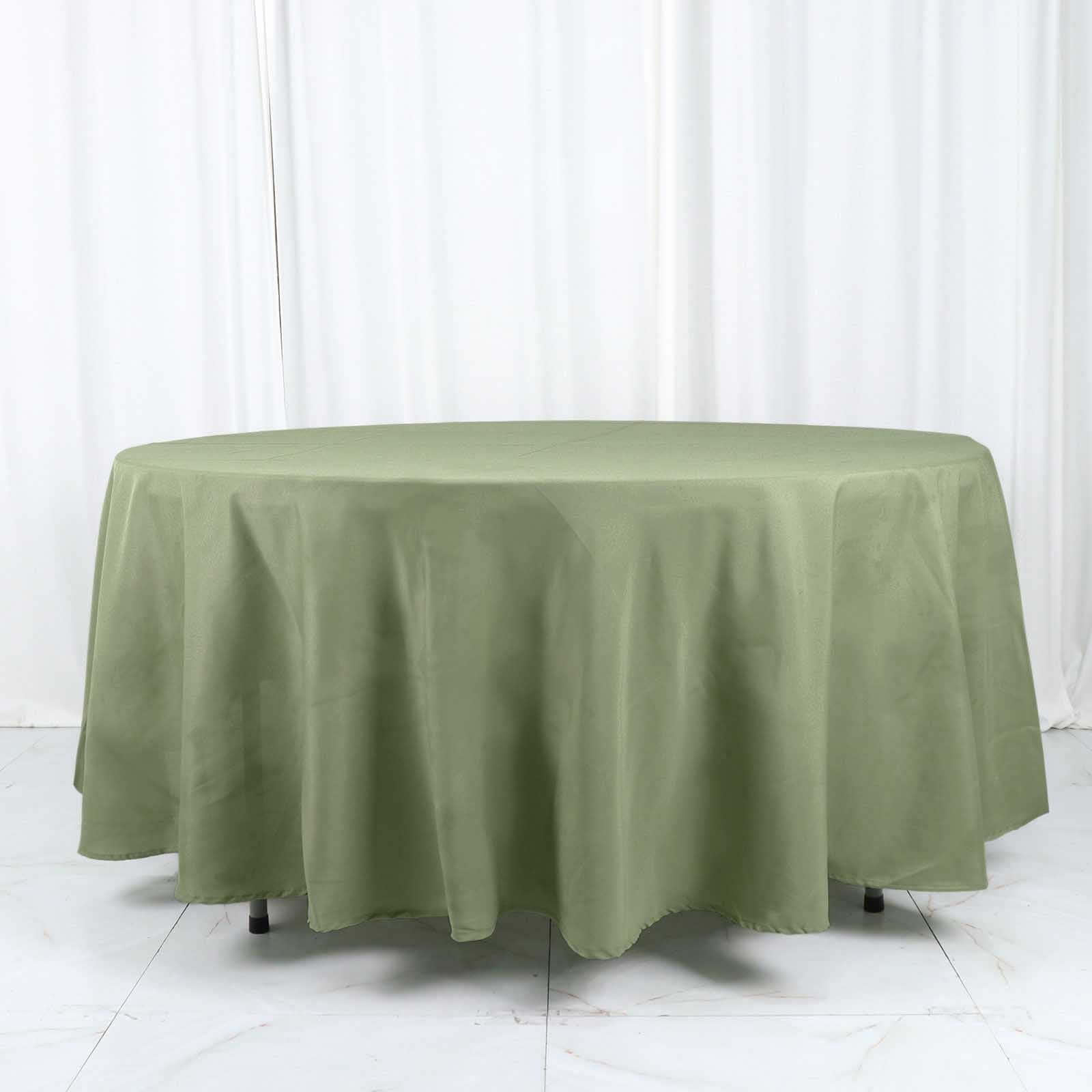 Polyester 108 Round Tablecloth Dusty Sage Green - Wrinkle-Resistant Table Cover