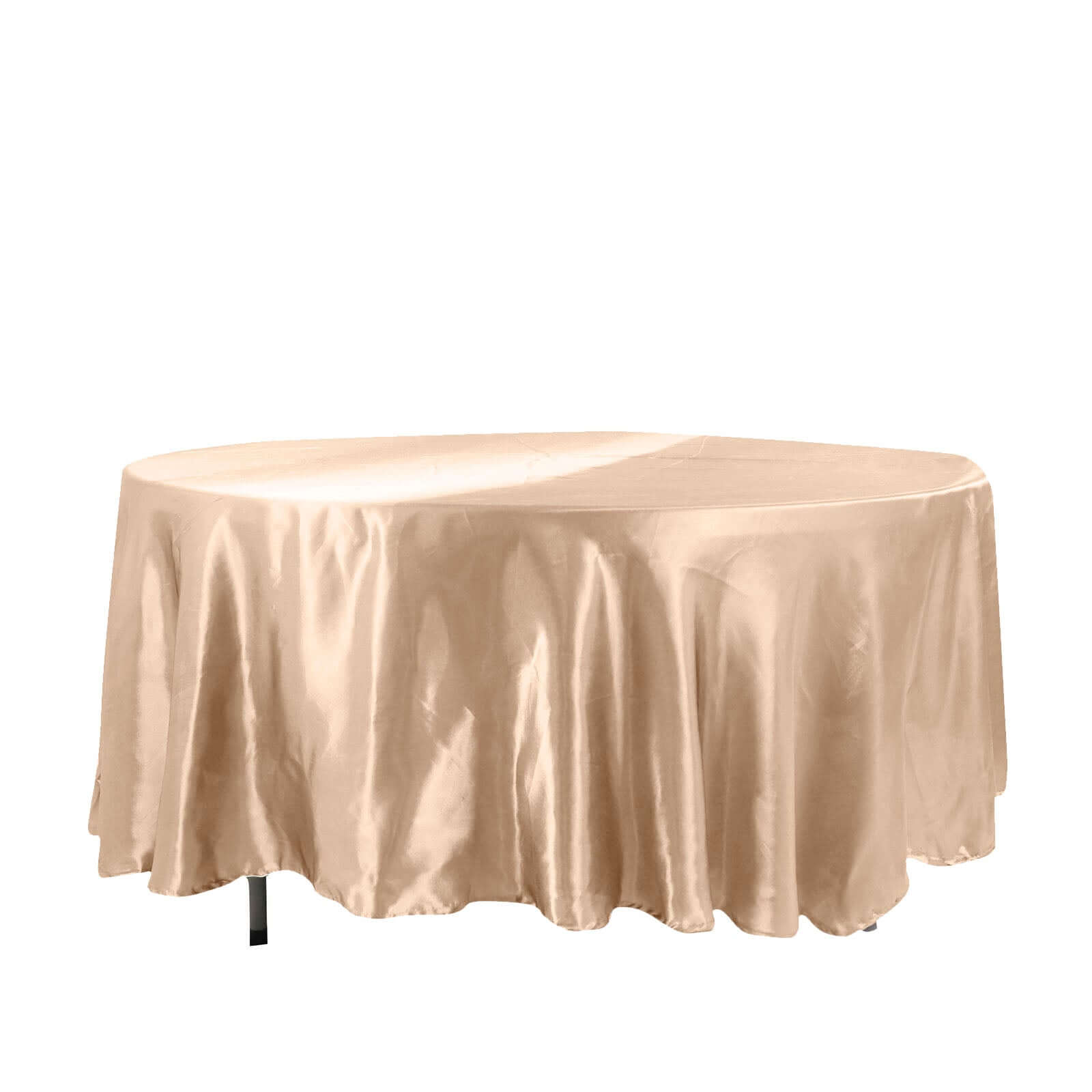 Satin 108 Round Tablecloth Nude - Smooth and Lustrous Table Cover