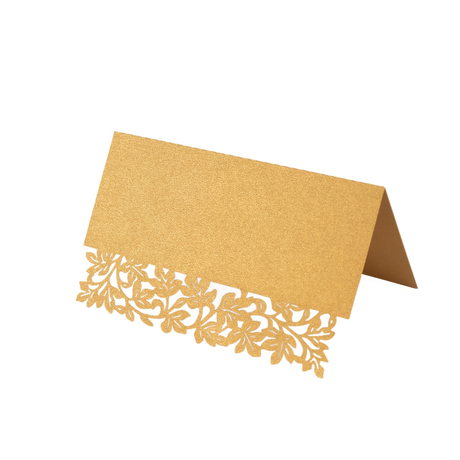 50-Pack Wedding Place Cards with Laser Cut Hollow Heart Design Gold - Printable Reservation Seating Tent Cards 210 GSM