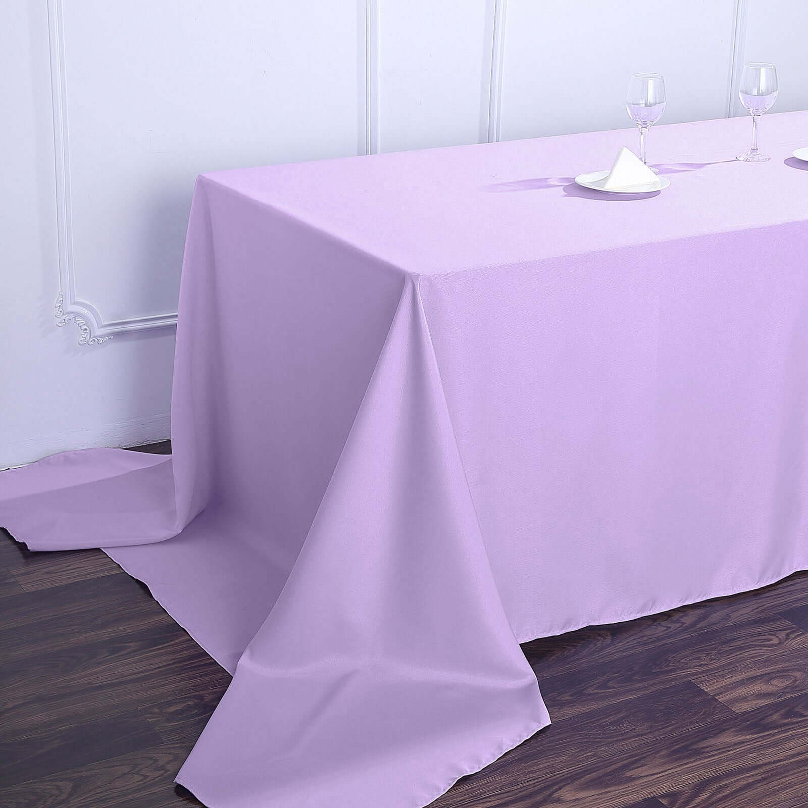 Polyester 90x156 Rectangle Tablecloth Lavender Lilac - Seamless Wrinkle-Resistant Table Cover