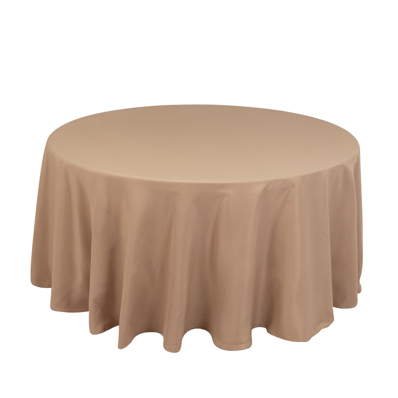 Premium Polyester 120 Round Tablecloth Nude - Seamless 220GSM Wrinkle-Resistant Table Cover