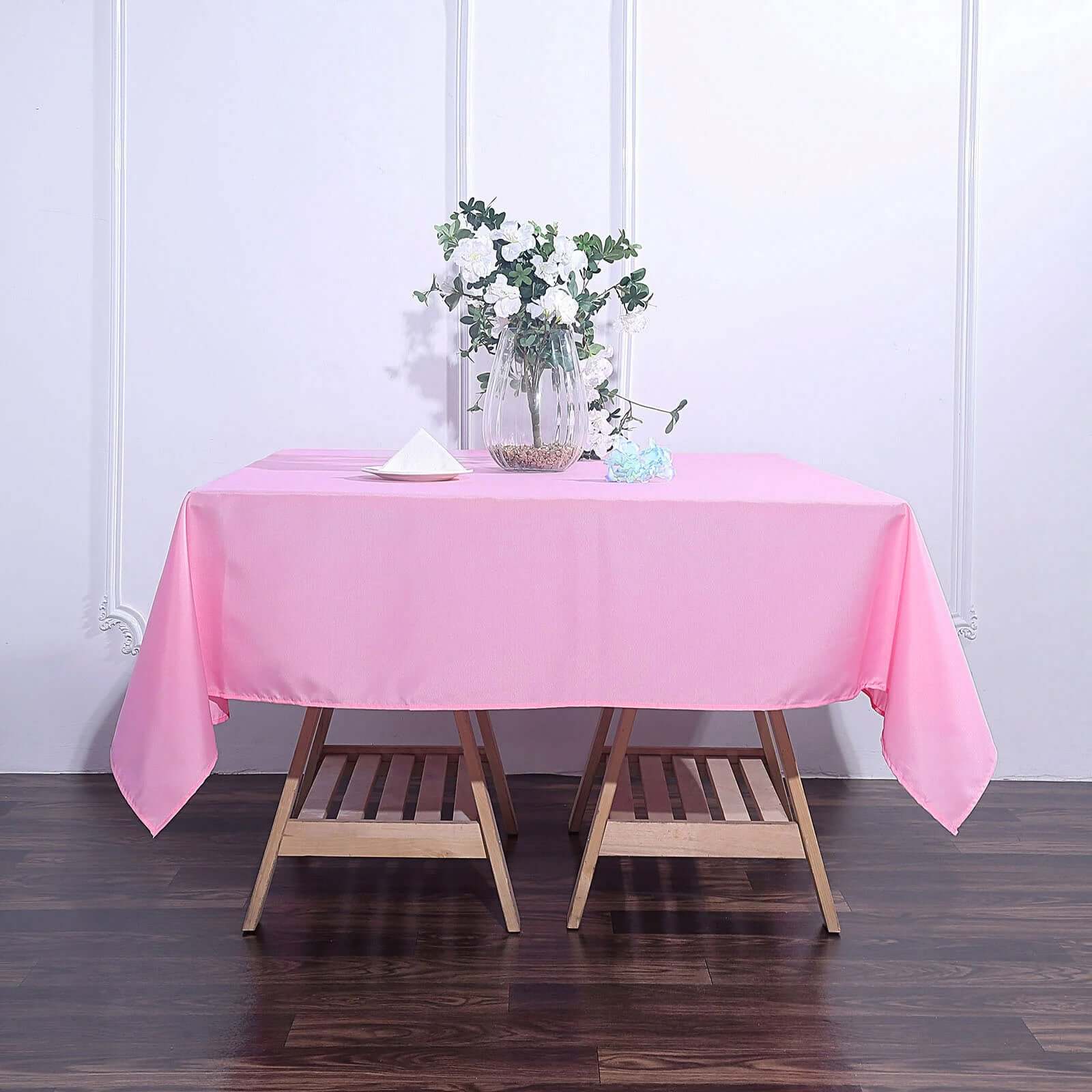 Polyester Square 70x70 Tablecloth Pink - Wrinkle-Resistant & Durable Table Cover