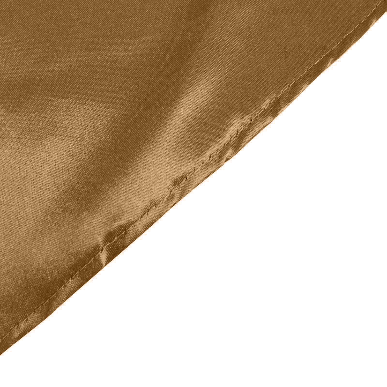 Satin 132 Round Tablecloth Gold - Stylish Seamless Table Cover for Weddings & Events
