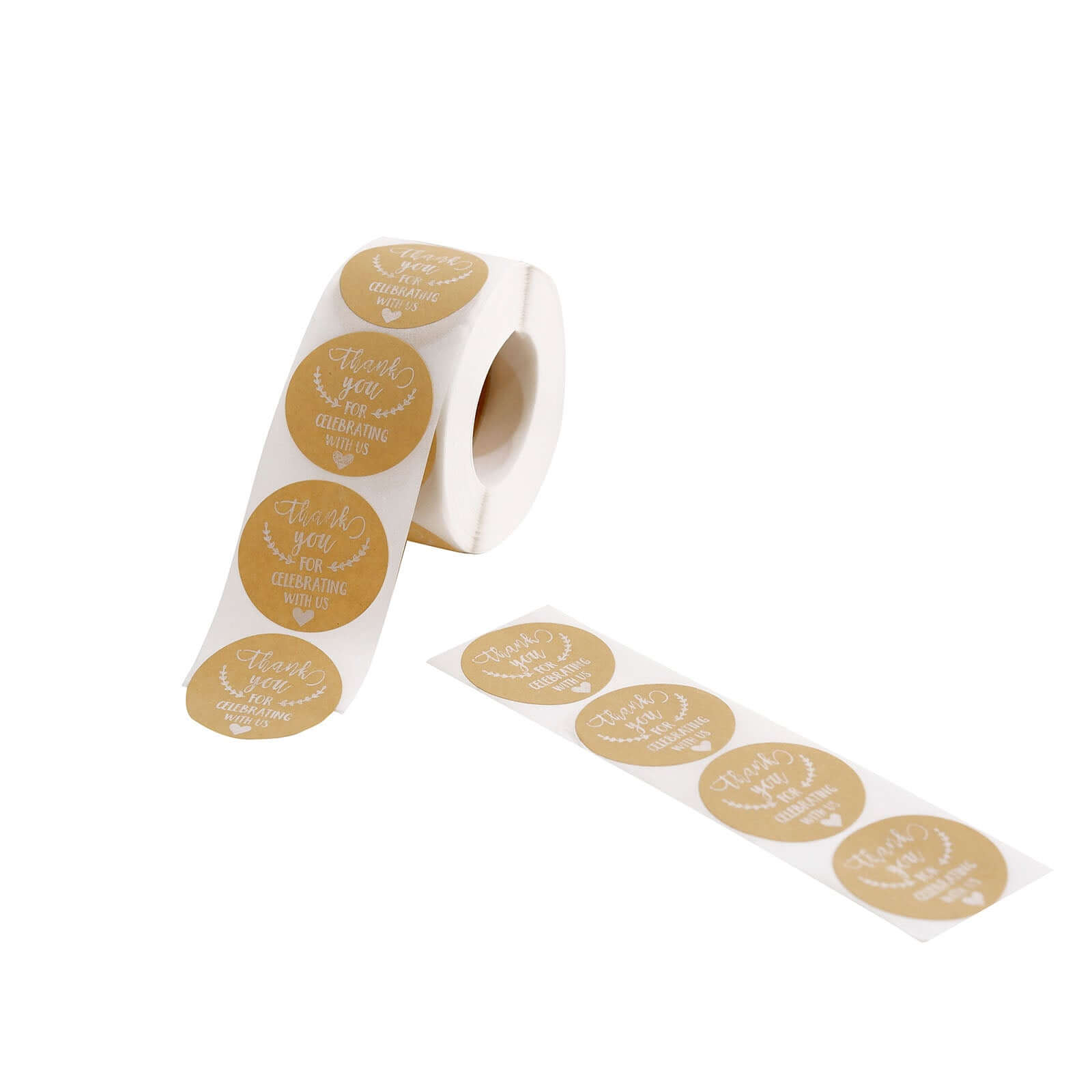 500Pcs 1.5 Thank You for celebrating with Us Stickers Roll, Labels for Envelops Seal and Wedding Favors - Round