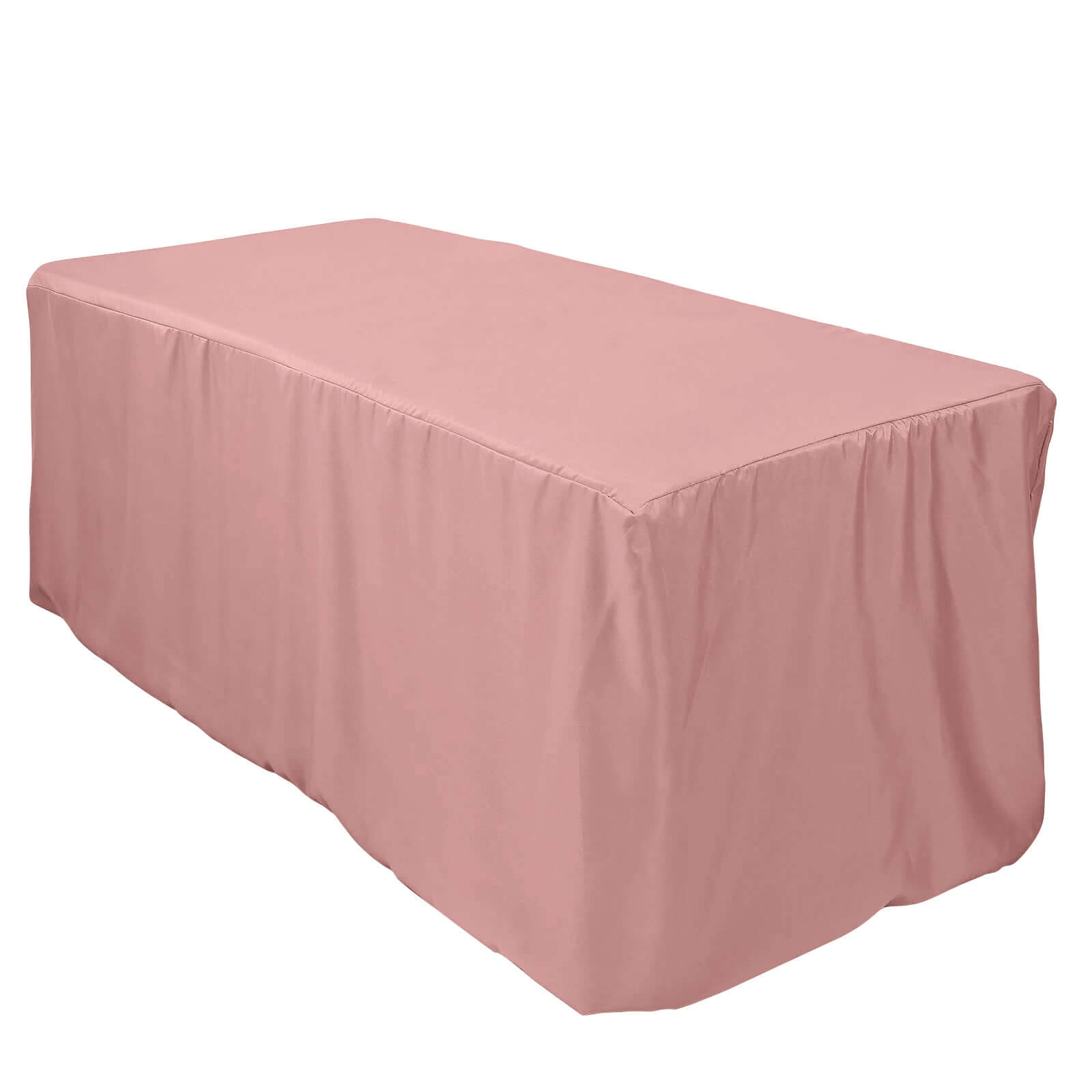 Fitted Polyester 72x30 Rectangle Tablecloth Dusty Rose - Durable Table Cover